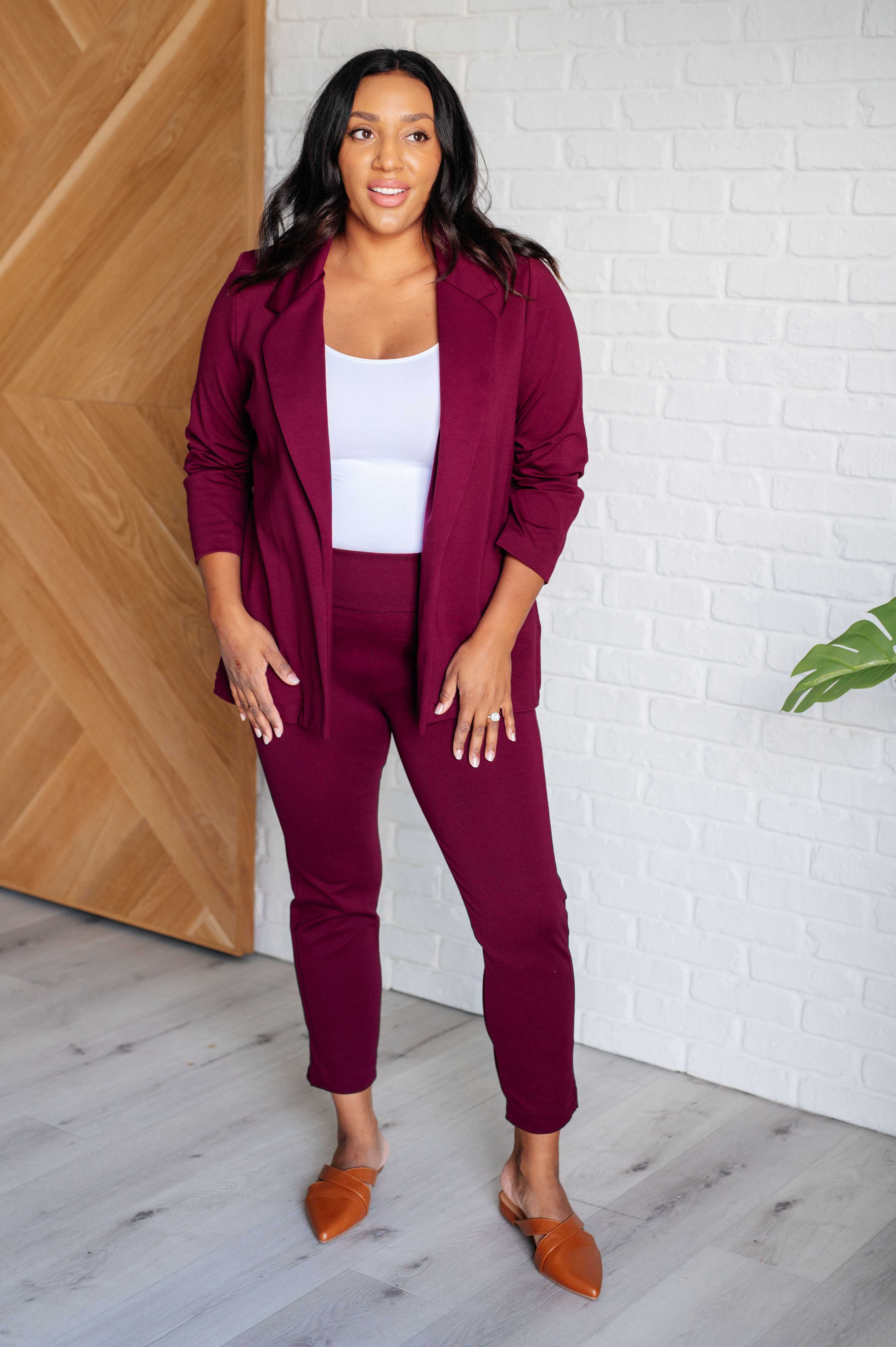 Magic 3/4 Blazer in Wine - Charming Charlie