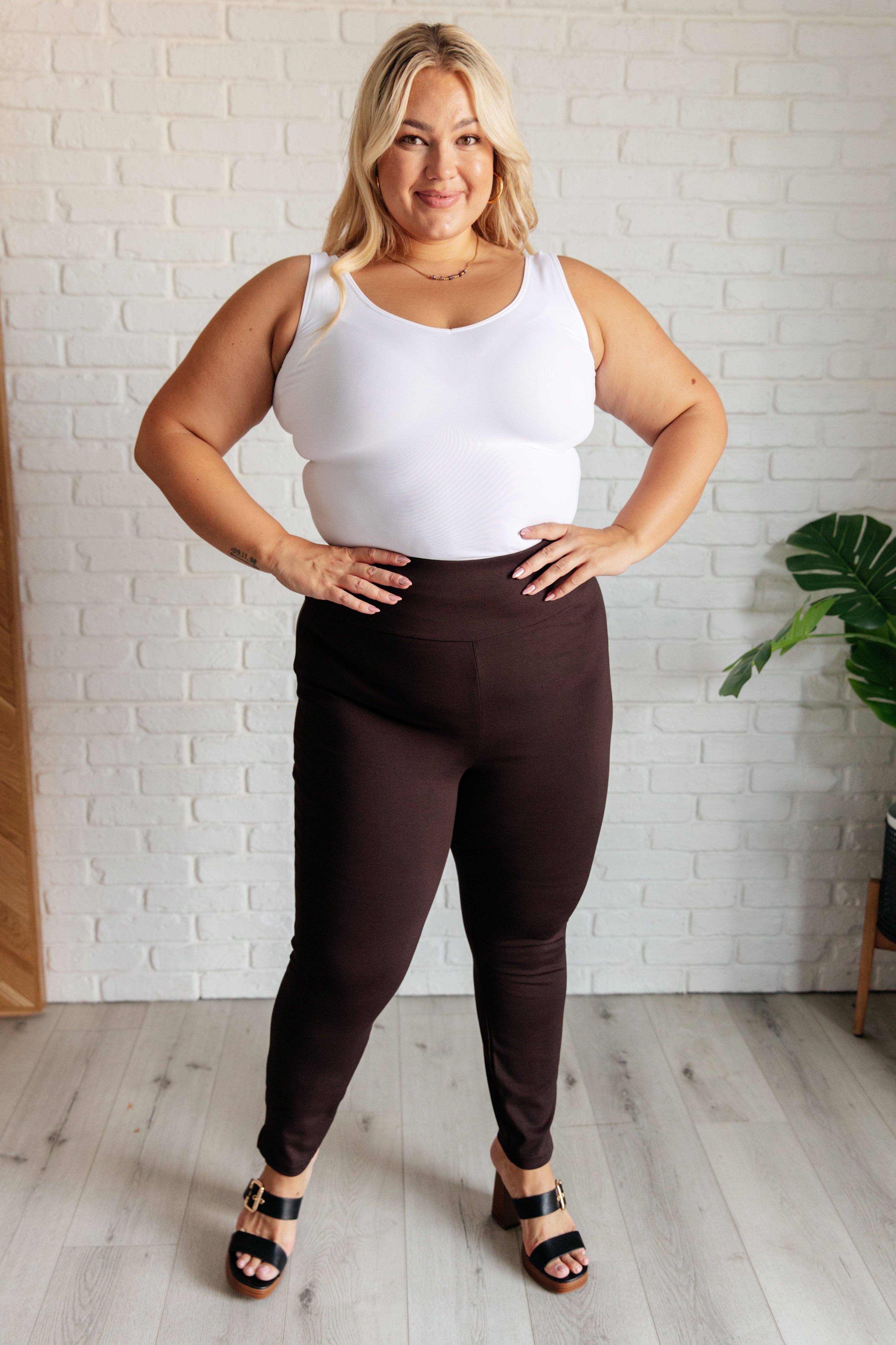 Magic Skinny 28" Pants in Chocolate - Charming Charlie