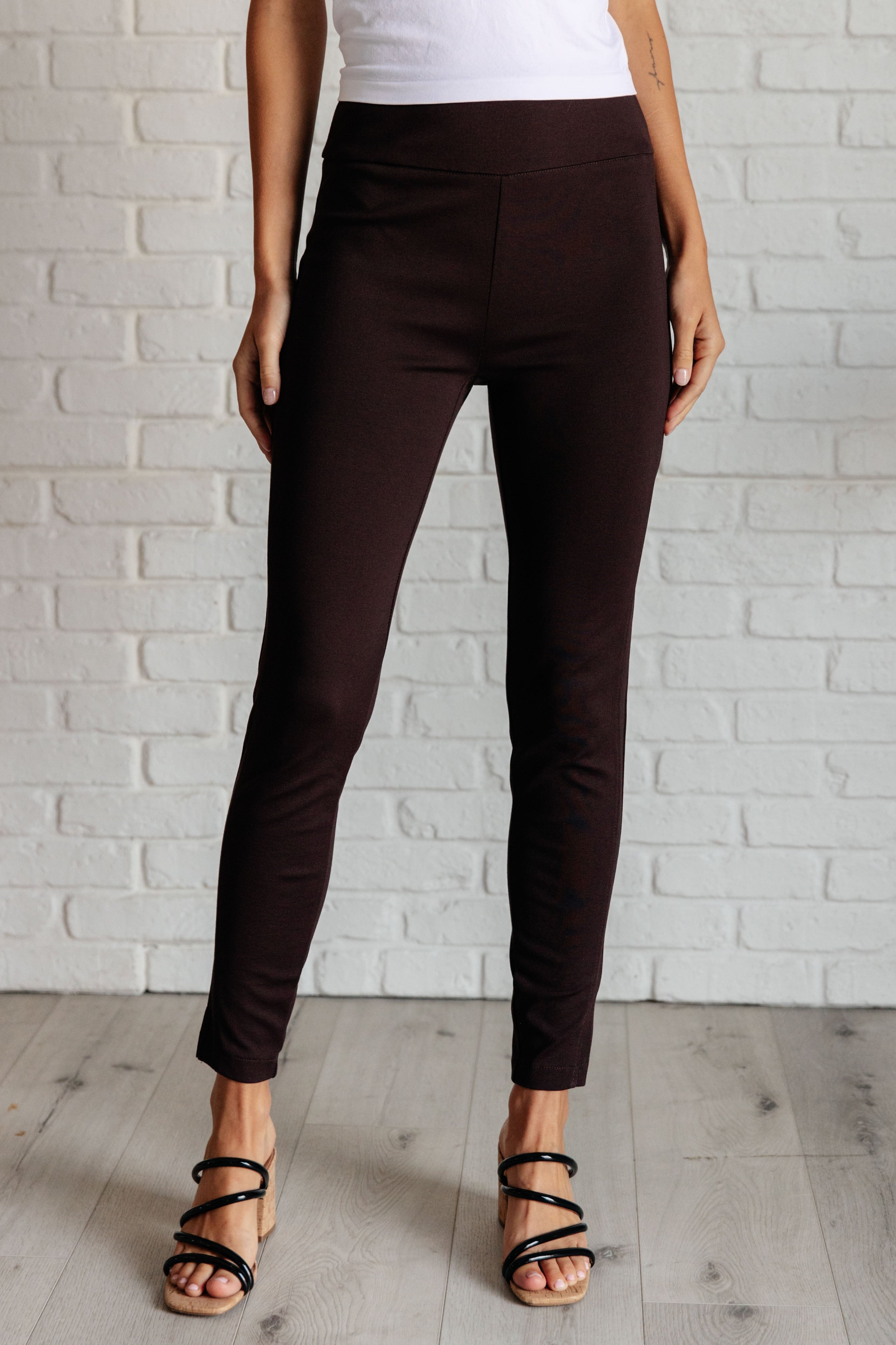 Magic Skinny 28" Pants in Chocolate - Charming Charlie
