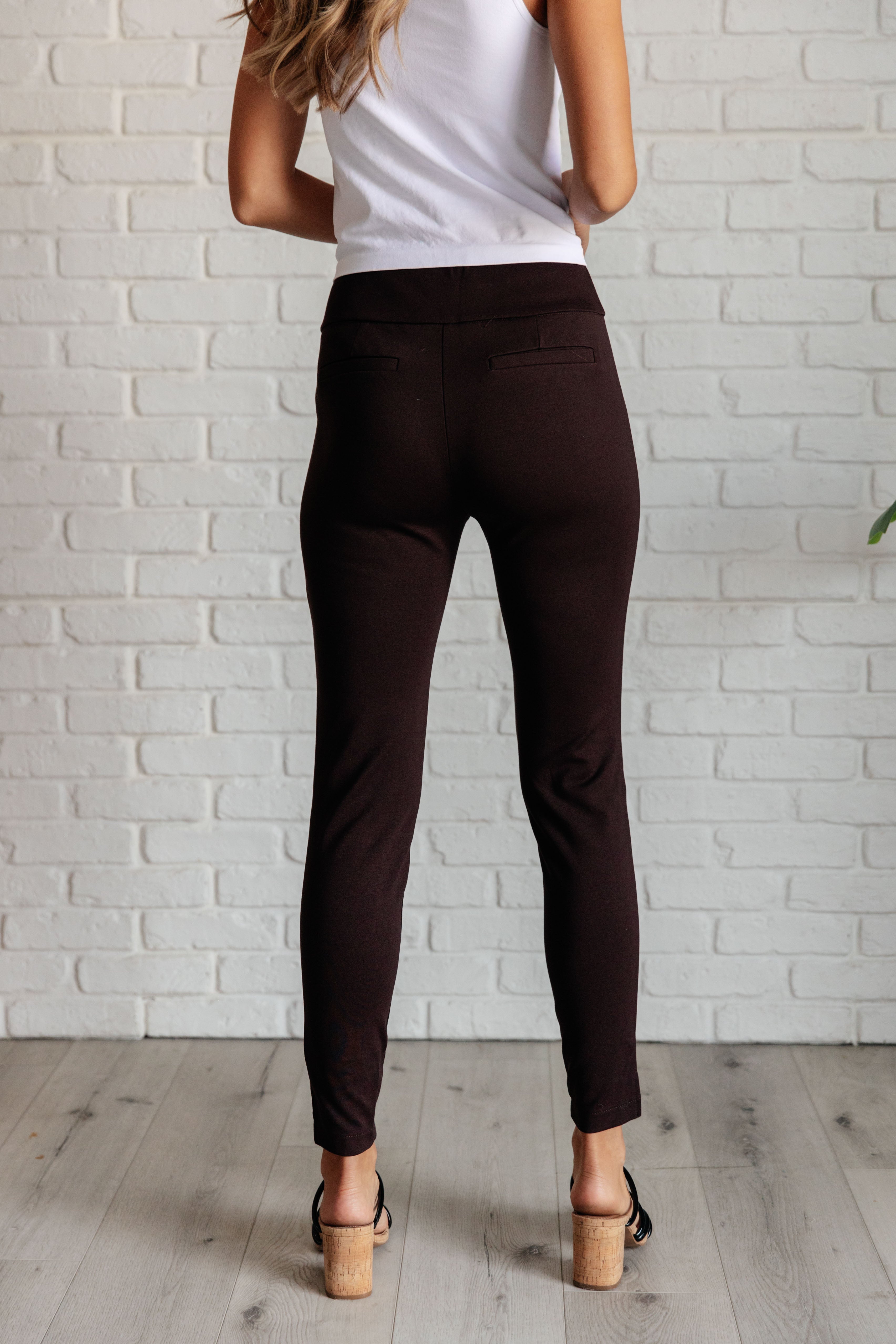 Magic Skinny 28" Pants in Chocolate - Charming Charlie