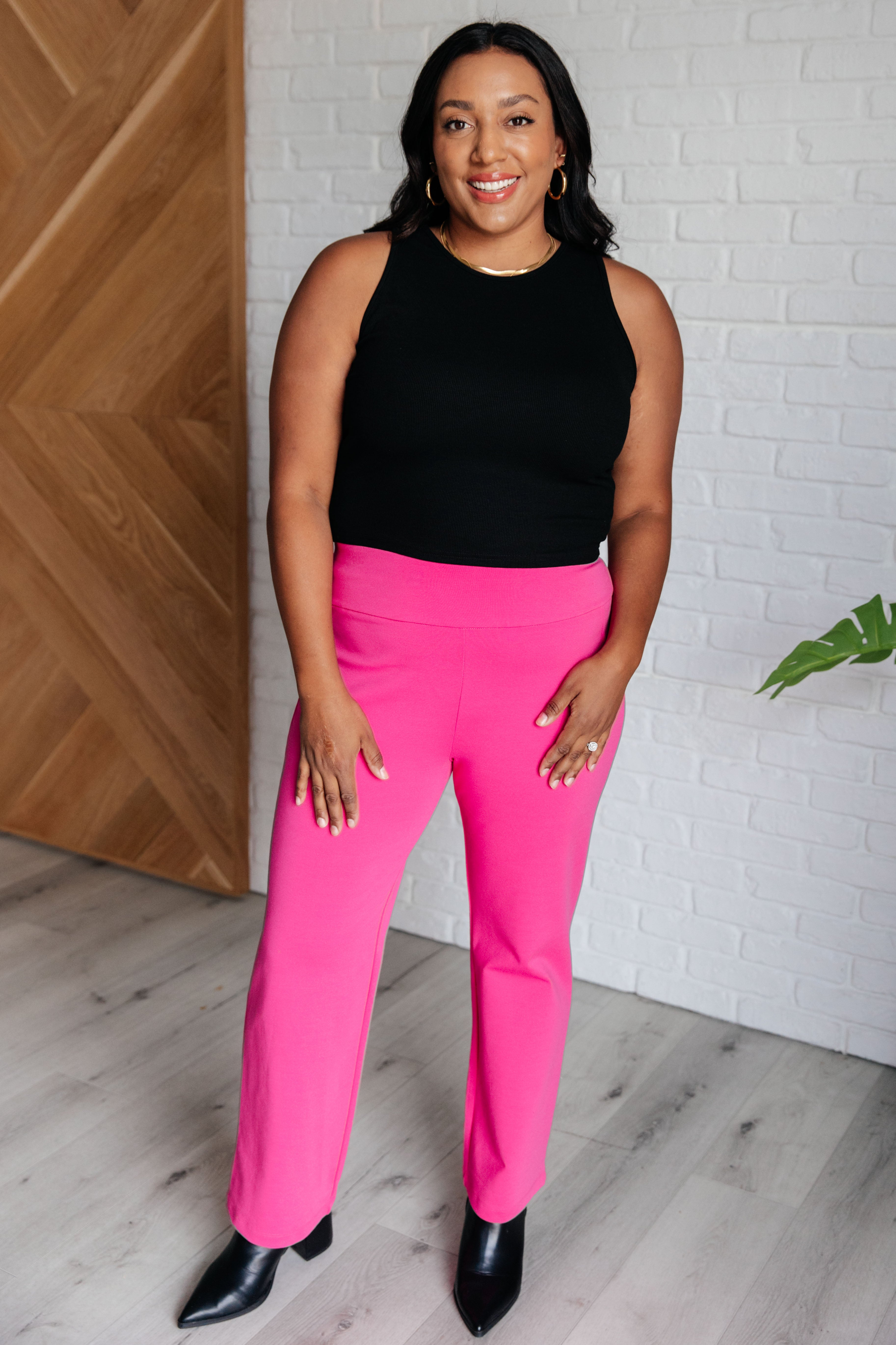 Magic Straight Pants in Hot Pink - Charming Charlie