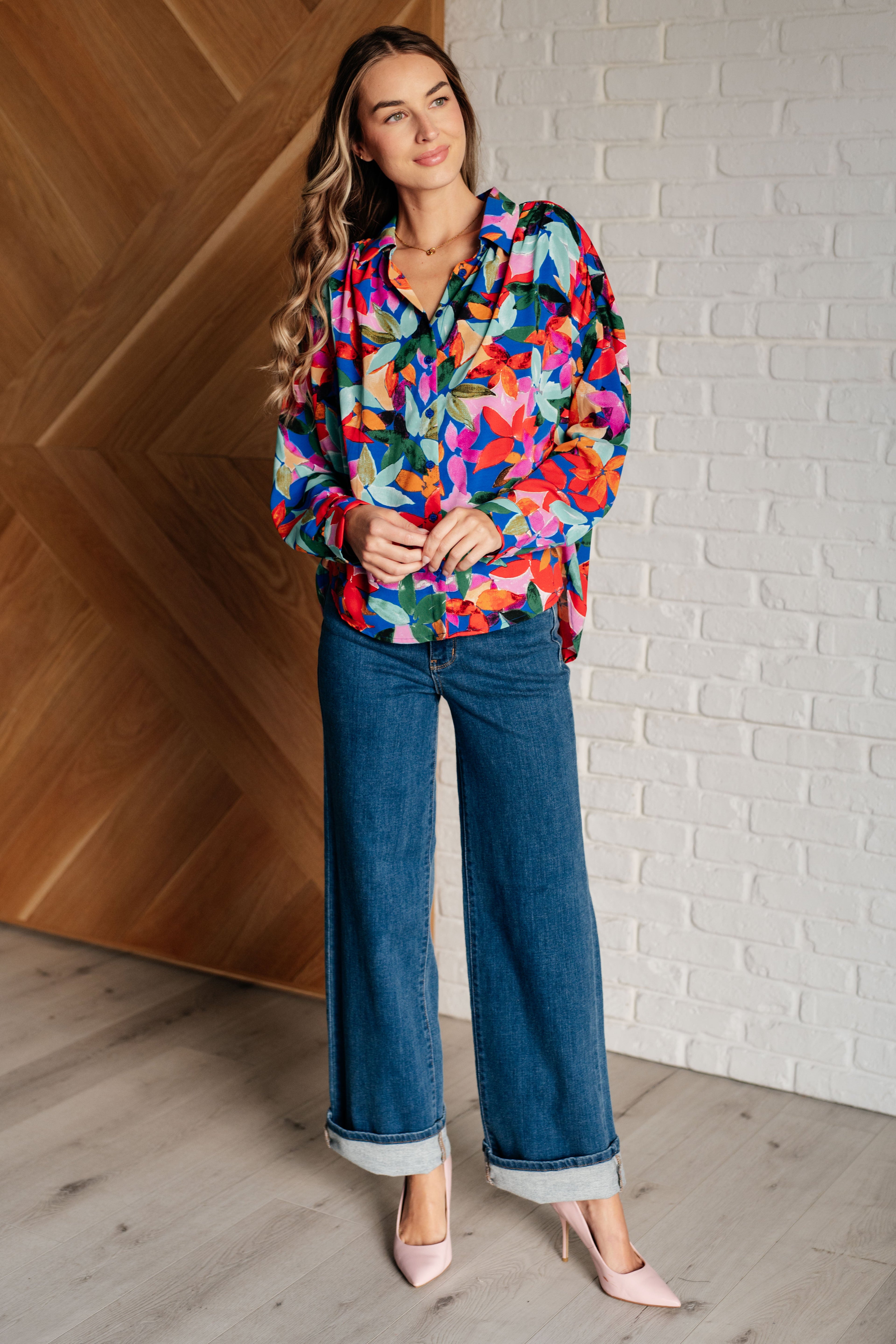 Make Like a Tree and Leaf Button Up Blouse - Charming Charlie