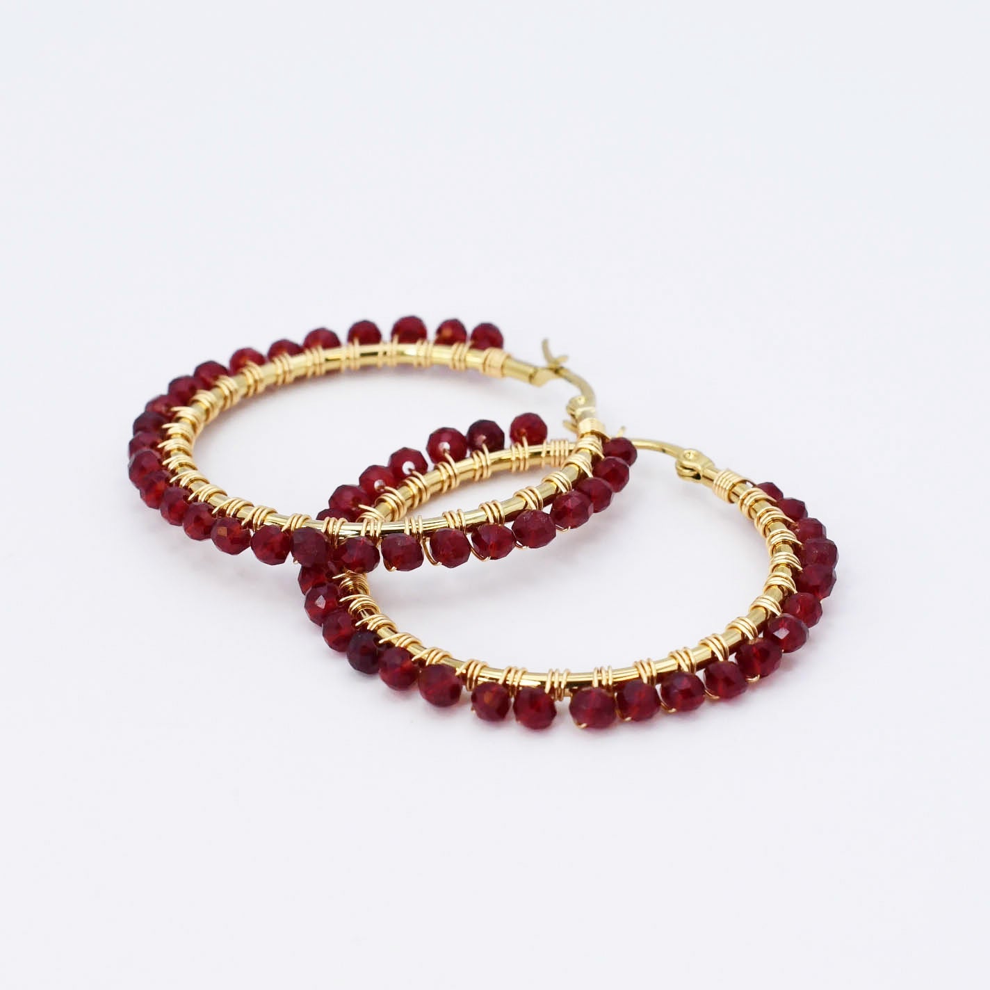 Colorful crystal statement hoop earrings with multicolor beads and sparkling stones, waterproof earrings, tarnish free jewelry, hypoallergenic earrings for sensitive skin, 24k gold dainty earrings, handcrafted gemstone earrings, gold hoop earrings, boutique wholesale earrings, trendy gold jewelry, high quality jewelry gifts