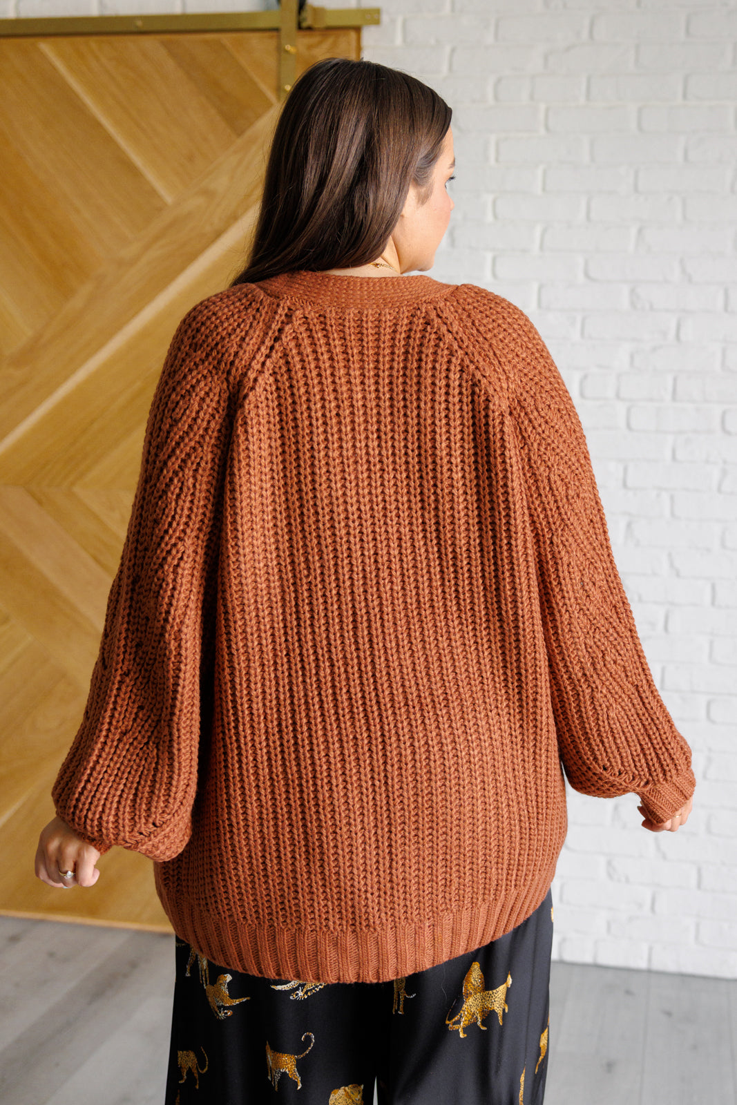 Maybe Monday Cardigan in Chestnut - Charming Charlie