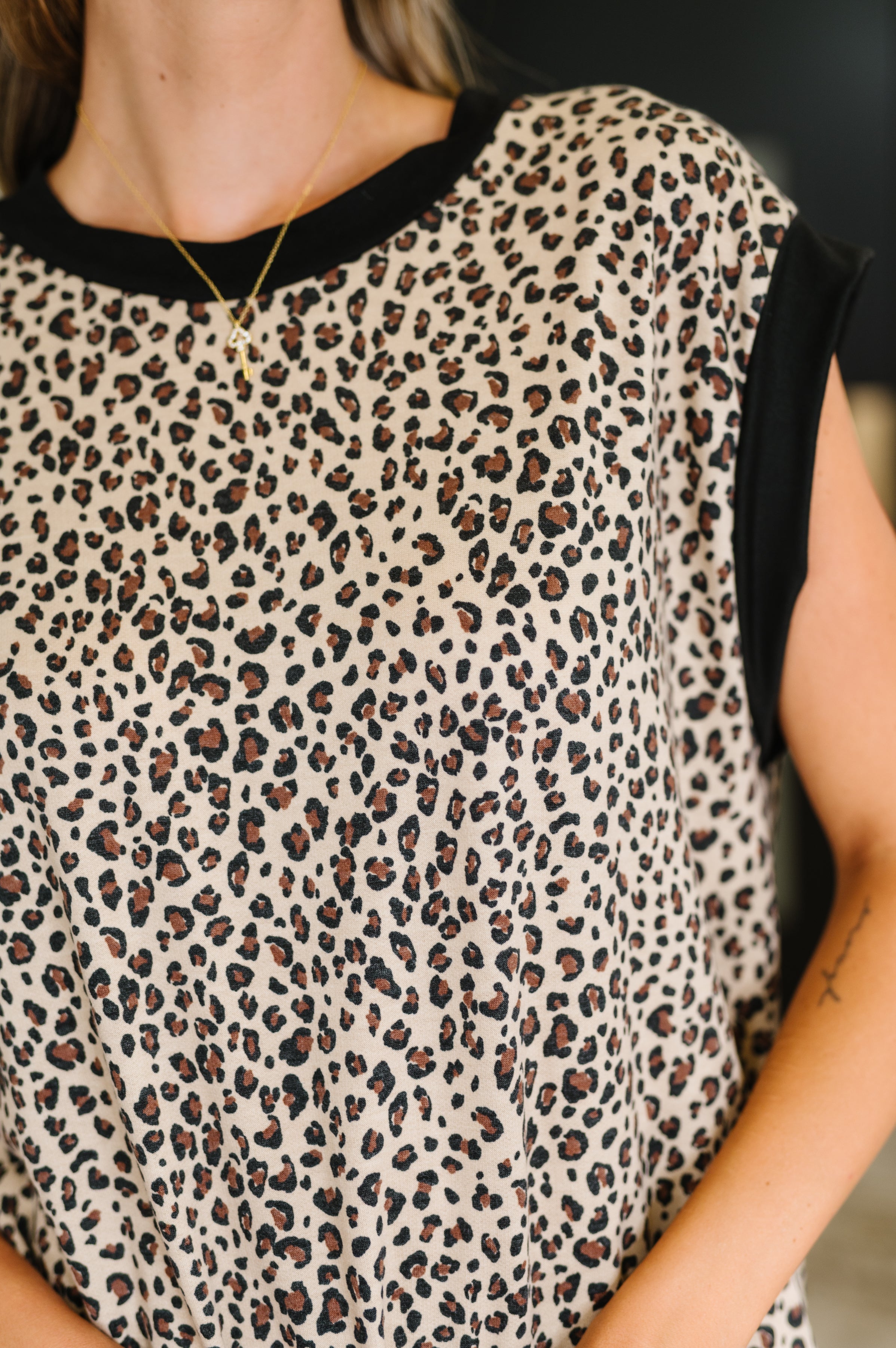 Meow's the Time Banded Hem Top in Leopard Print - Charming Charlie