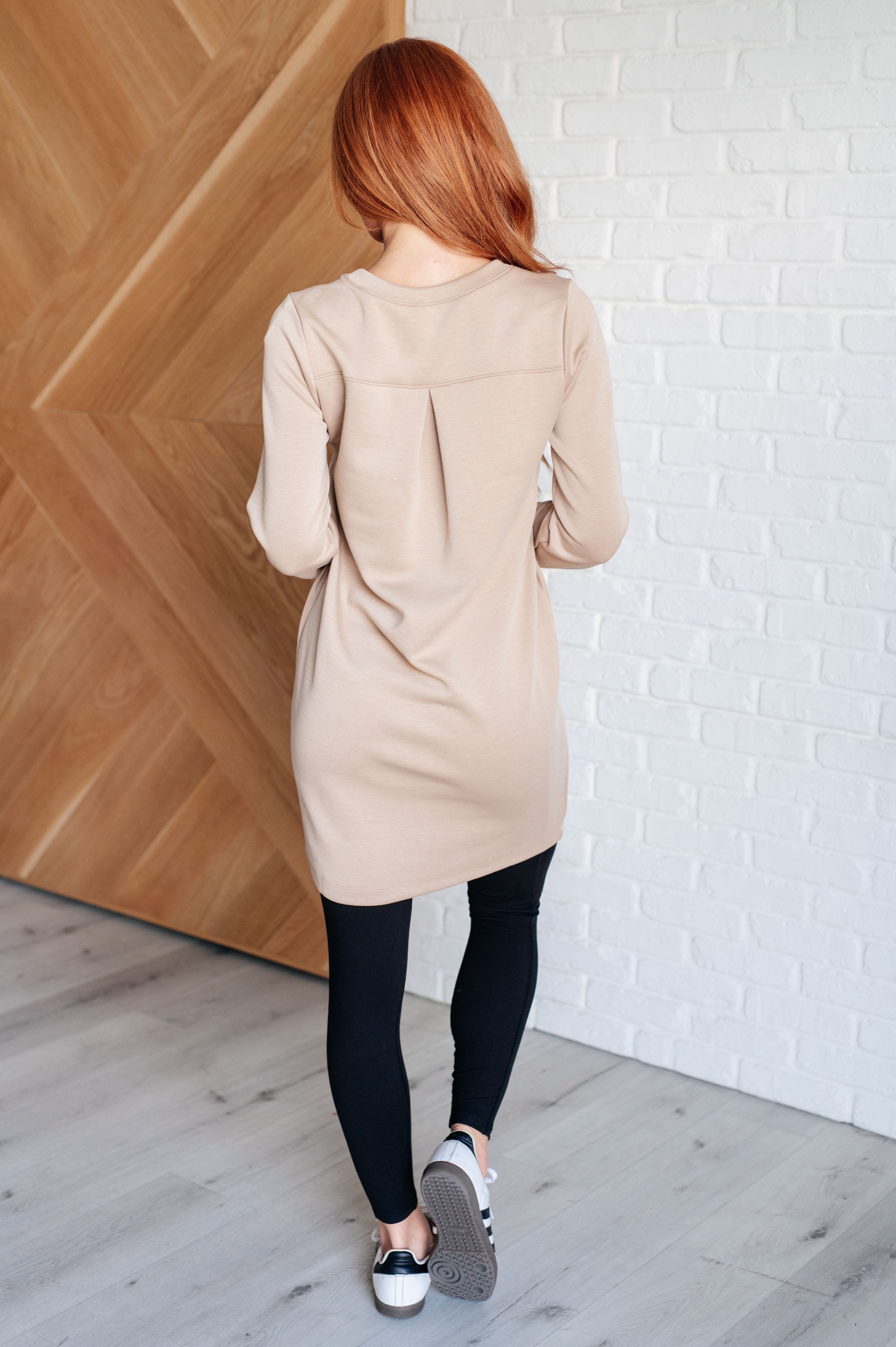 Milan Travel Shift Dress in Khaki - Charming Charlie