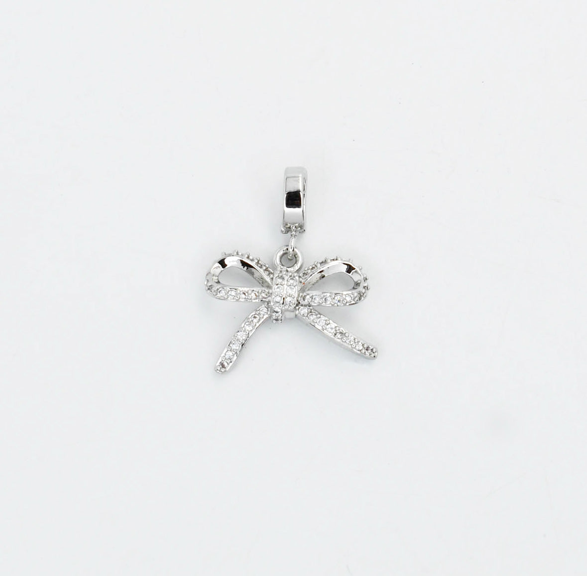 Mini Ribbon Silver Charm CH-61 - Charming Charlie