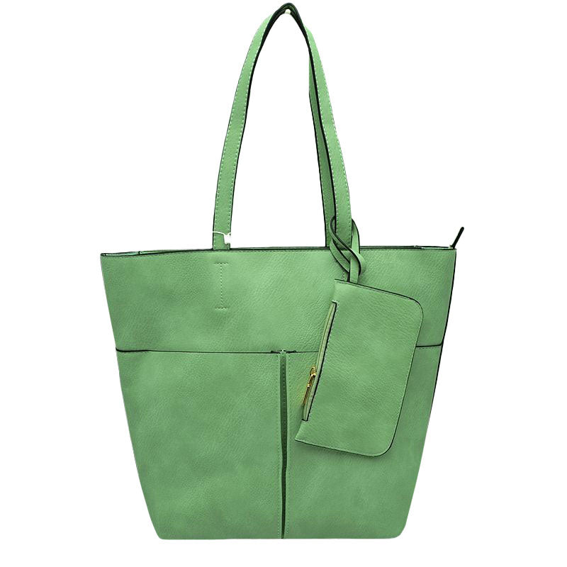 Mint 3 In 1 Large Soft Leather Women's Tote Handbags, There's spacious and soft leather tote offers triple the styling options. Featuring a spacious profile and a removable pouch makes it an amazing everyday go-to bag. Spacious enough for carrying any and all of your outgoing essentials. The straps helps carrying this shoulder bag comfortably. Perfect as a beach bag to carry foods, drinks, big beach blanket, towels, swimsuit, toys, flip flops, sun screen and more.