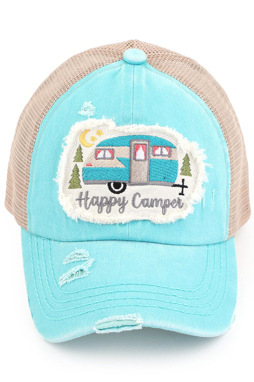 C.C HAPPY CAMPER PATCH VINTAGE PONY CAP - Charming Charlie
