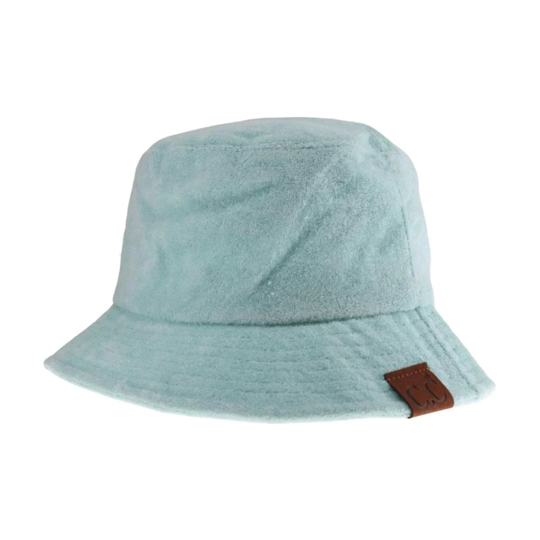 Mint C.C. Terry Cloth Bucket Hat offers both style and functionality. It is made with high-quality terry cloth material, providing a comfortable and breathable fit. Perfect for sunny days, it also offers protection from harmful UV rays. Upgrade your summer wardrobe now.