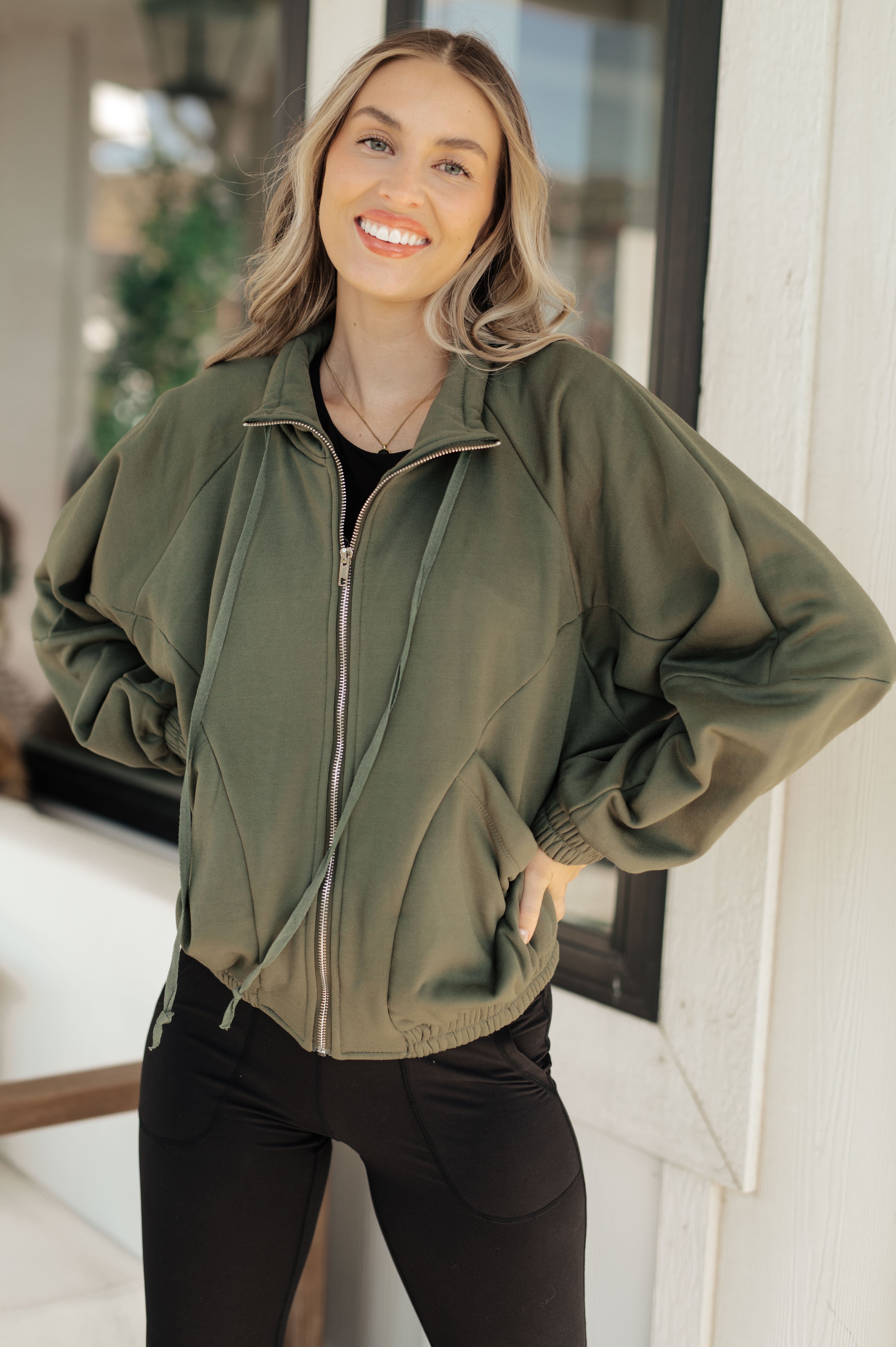 Miss You More Zip Up Sweatshirt - Charming Charlie