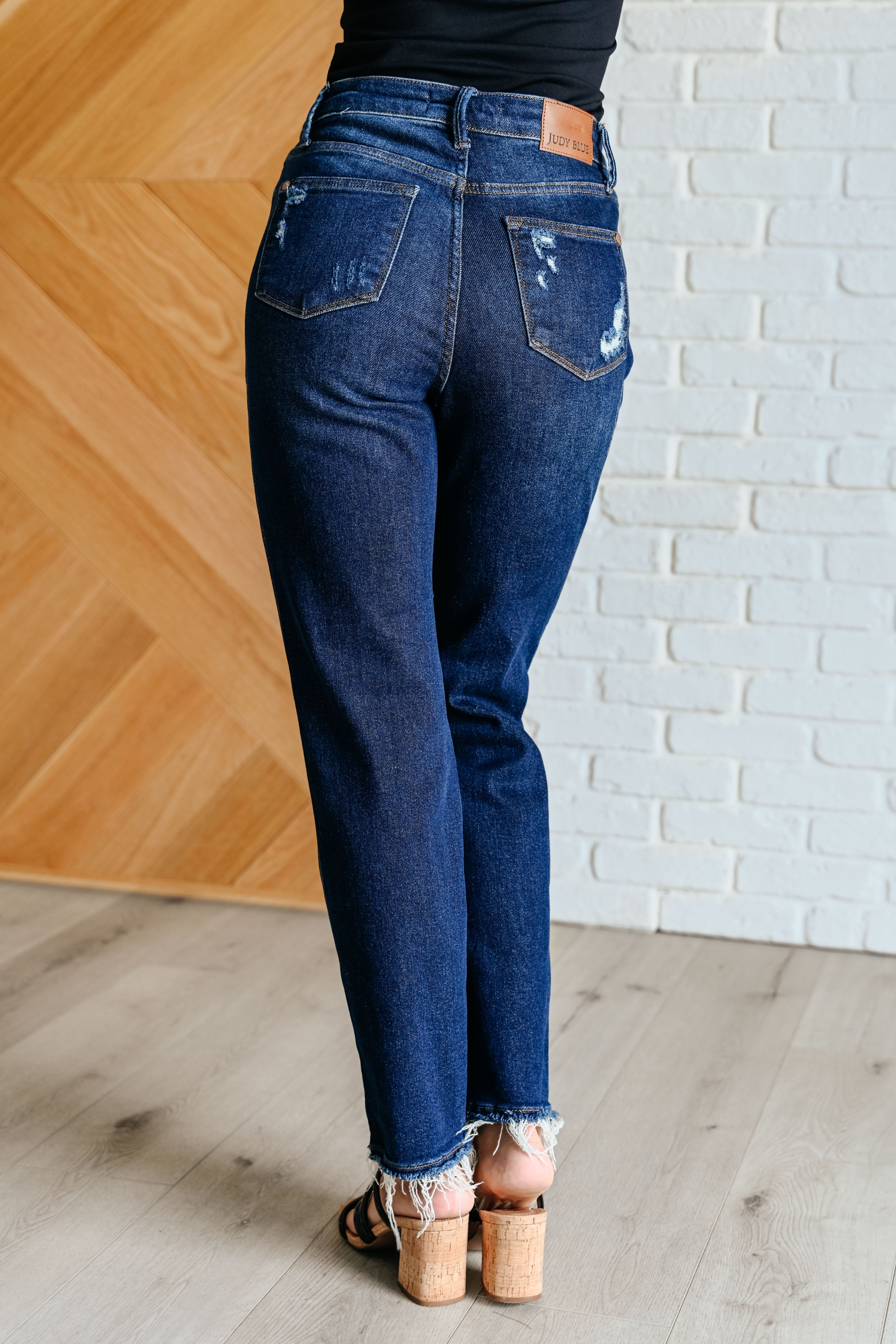 Montana High Rise Rigid Magic Distressed Straight Jeans - Charming Charlie