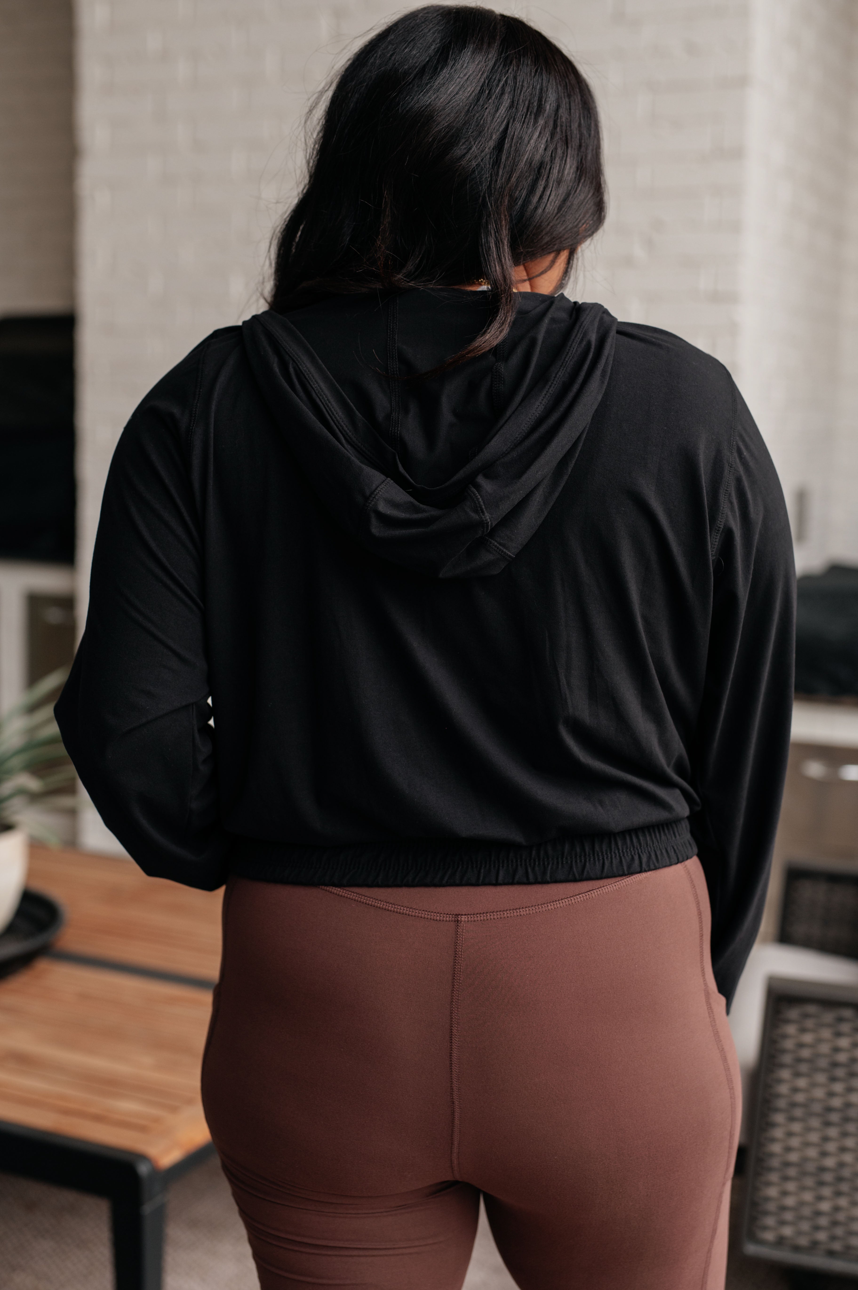 Morning Run Half Zip Hoodie in Black - Charming Charlie