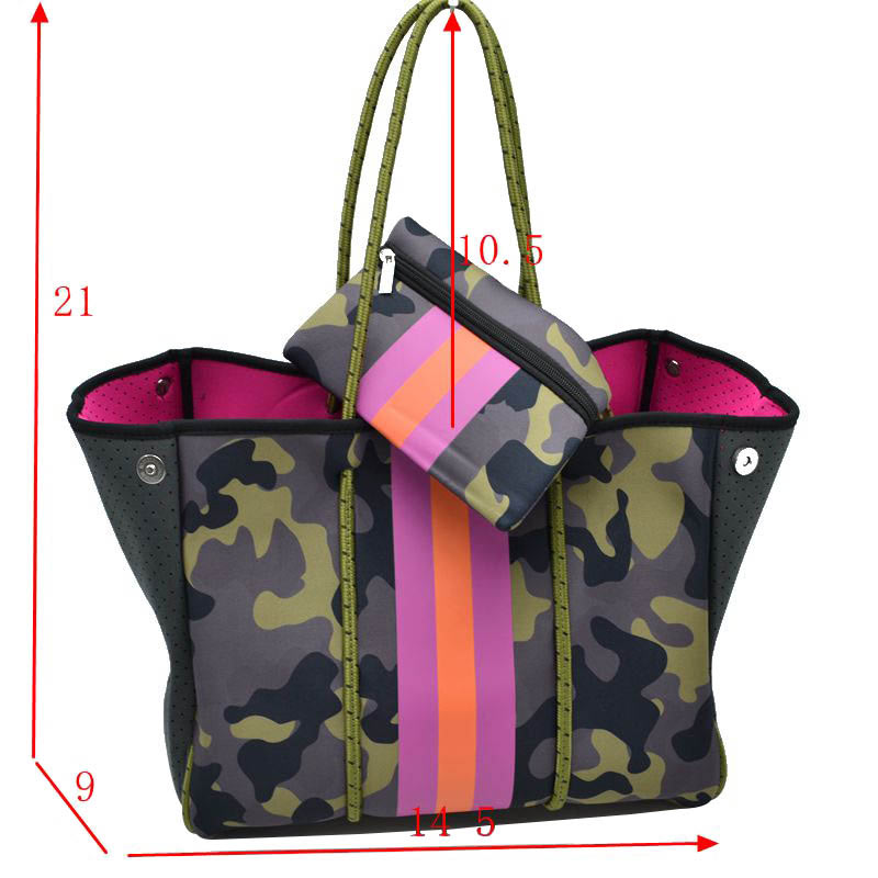 Multi Stylish Neoprene Tote Bag with Purse, Add something special to your outfit! It comes with a useful pouch that will help you to keep your daily handy items on the go. This fashionable bag will be your new favorite accessory. Ideal for parties, events, & holidays, pair these tote bags with any ensemble for a polished look. Versatile enough for carrying through the week. Ultra lightweight to carry around all day.