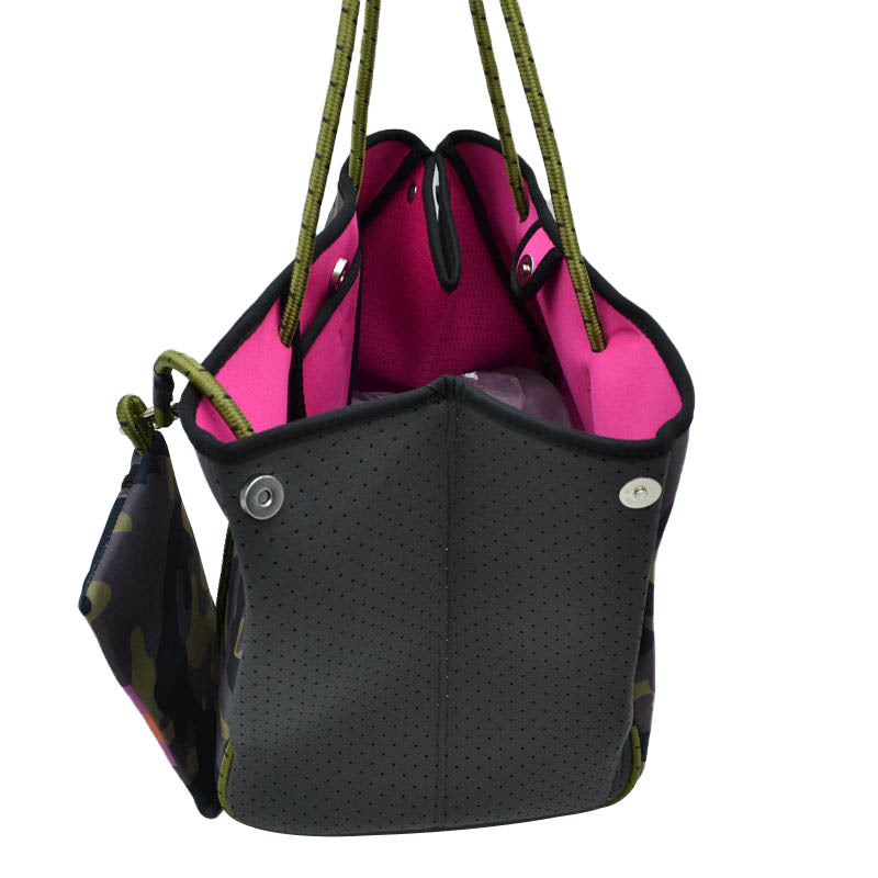 Multi Stylish Neoprene Tote Bag with Purse, Add something special to your outfit! It comes with a useful pouch that will help you to keep your daily handy items on the go. This fashionable bag will be your new favorite accessory. Ideal for parties, events, & holidays, pair these tote bags with any ensemble for a polished look. Versatile enough for carrying through the week. Ultra lightweight to carry around all day.