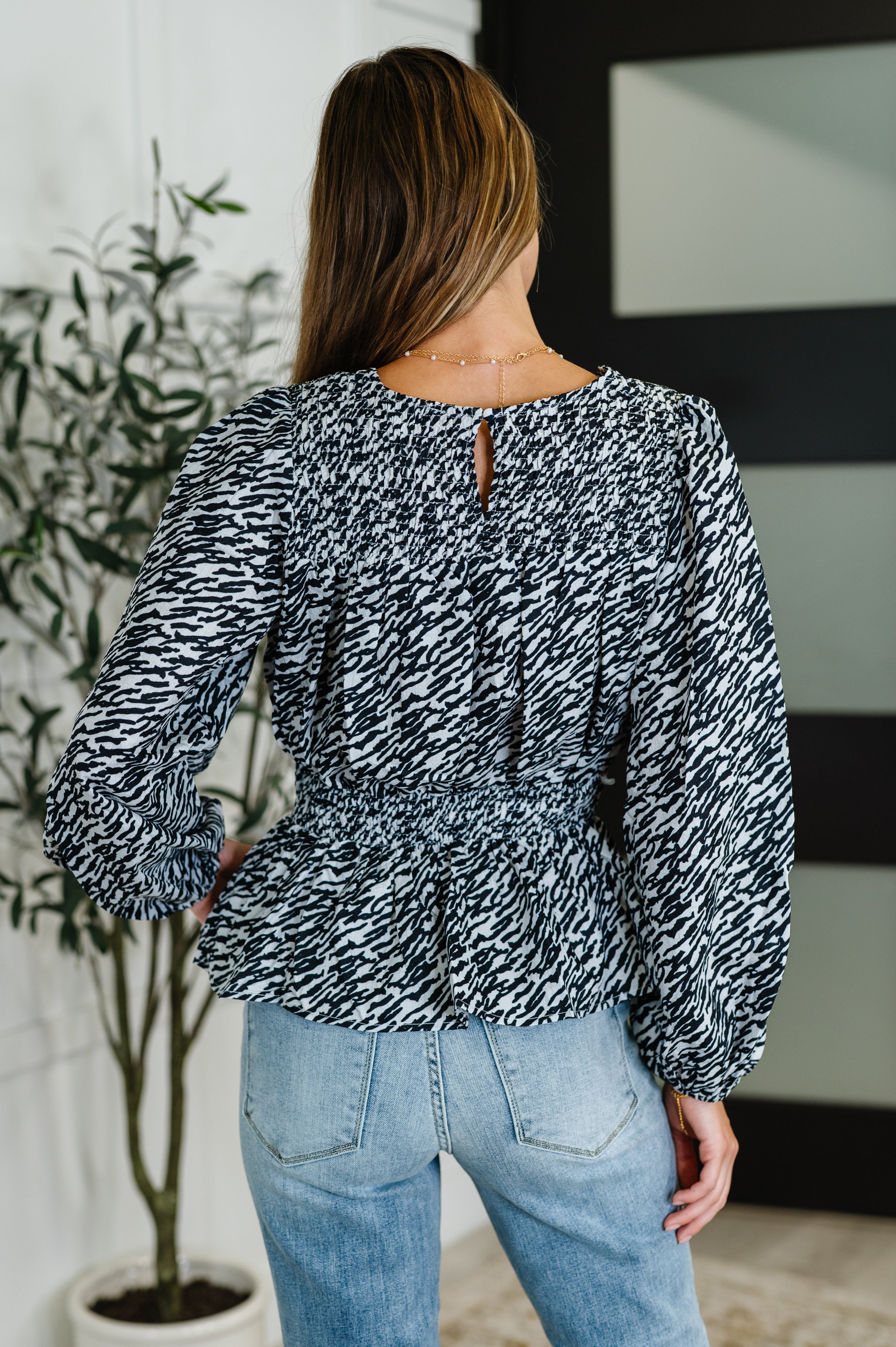 Muse Moves High Neck Peplum Blouse in Black - Charming Charlie