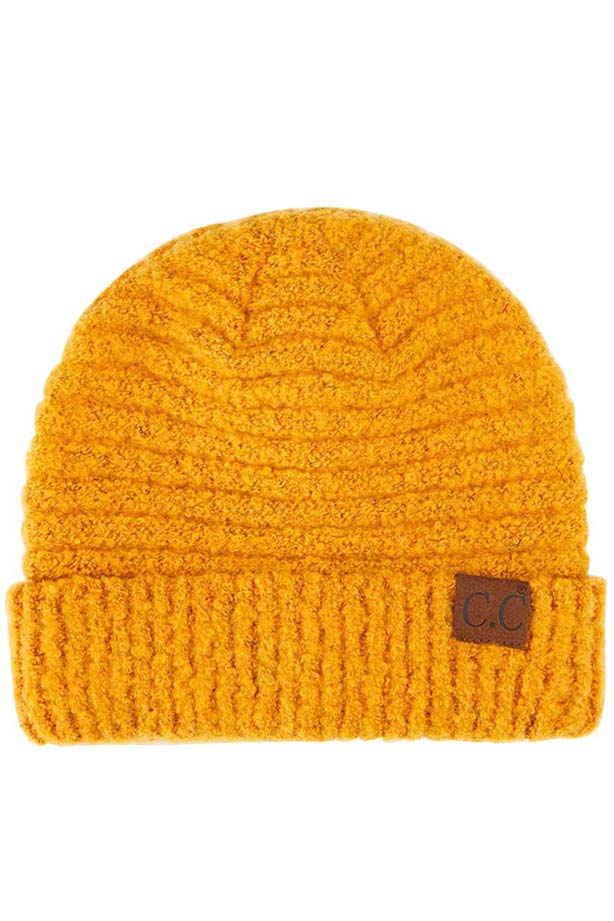 Mustard C C Solid Boucle Yarn Beanie Hat with Cuff, wear this beautiful Beanie Hat while going outdoor and keep yourself warm and stylish with a unique look. The color variation makes the Hat suitable for everyone's choice with different outfits. It feels cozy and a perfect match with any type of outfit. It's a beautiful winter gift accessory for birthdays, Christmas, stocking stuffers, secret Santa, holidays, anniversaries, and valentine's day to your friends, family, and Loved Ones.