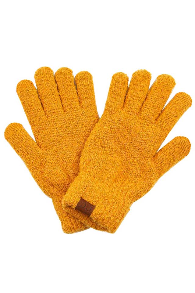 Mustard C C solid boucle gloves, These boucle gloves are designed nicely that enrich your beauty and highlight and/or contrast many different outfits. Stay warm and cozy with these gloves in winter or cold weather. Different color variations give you the opportunity to coordinate with different outfits in style. Perfect pair for the holiday season, outdoor activity, camping, running, skiing, and holiday shopping. Stay beautiful and warm!
