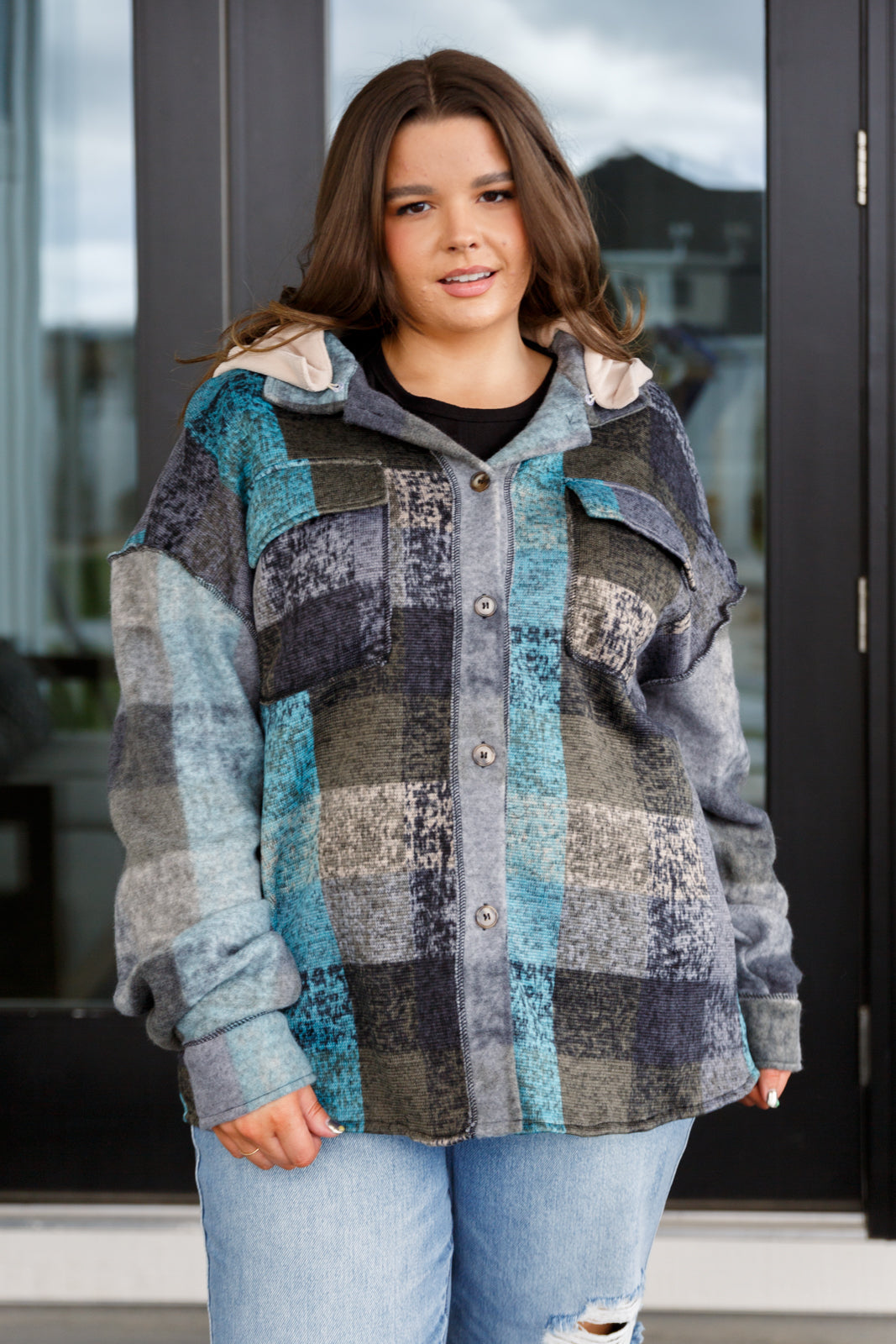 My Best Effort Hooded Shacket - Charming Charlie