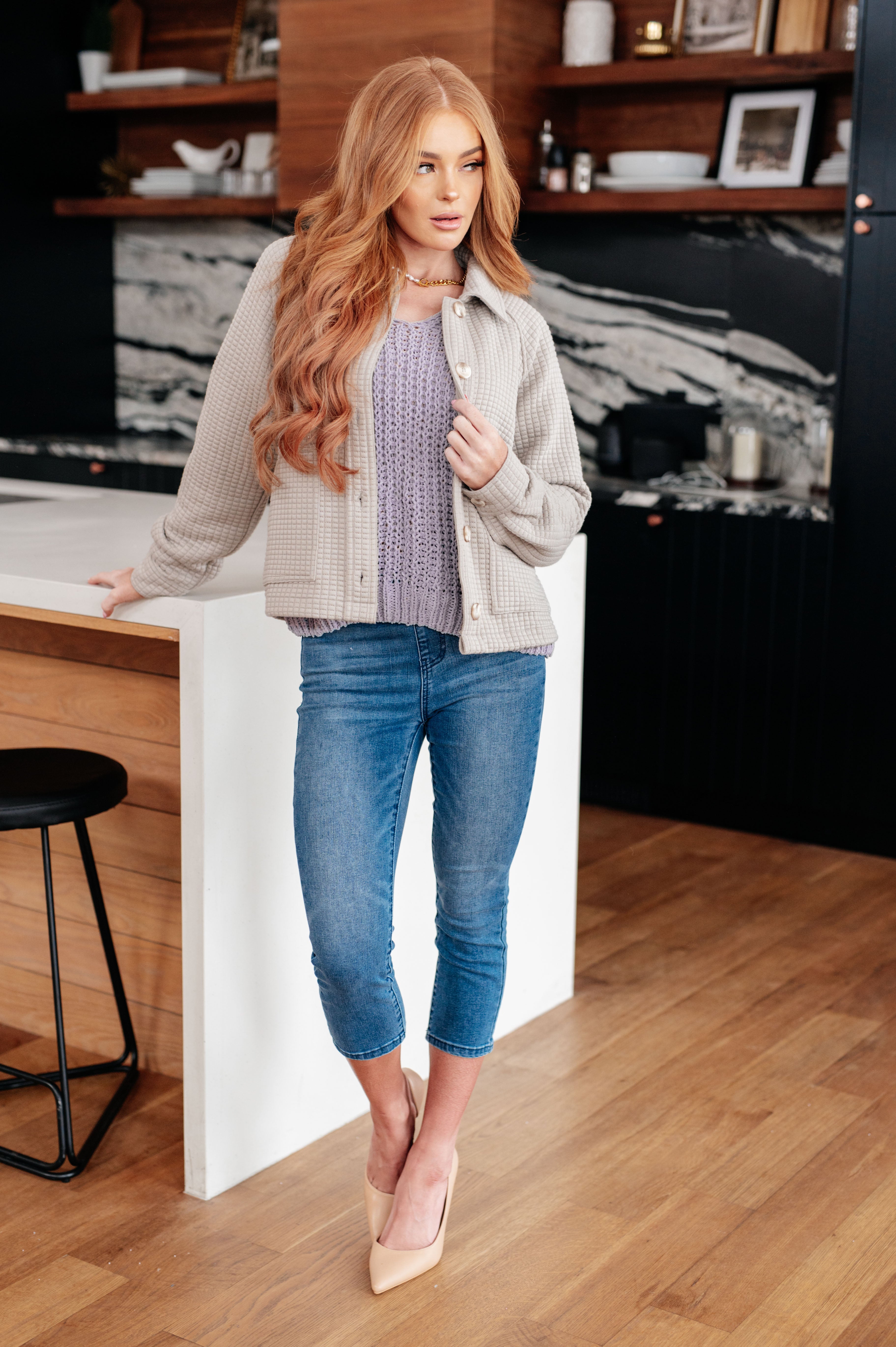Captured My Interest Chunky V-Neck Sweater - Charming Charlie