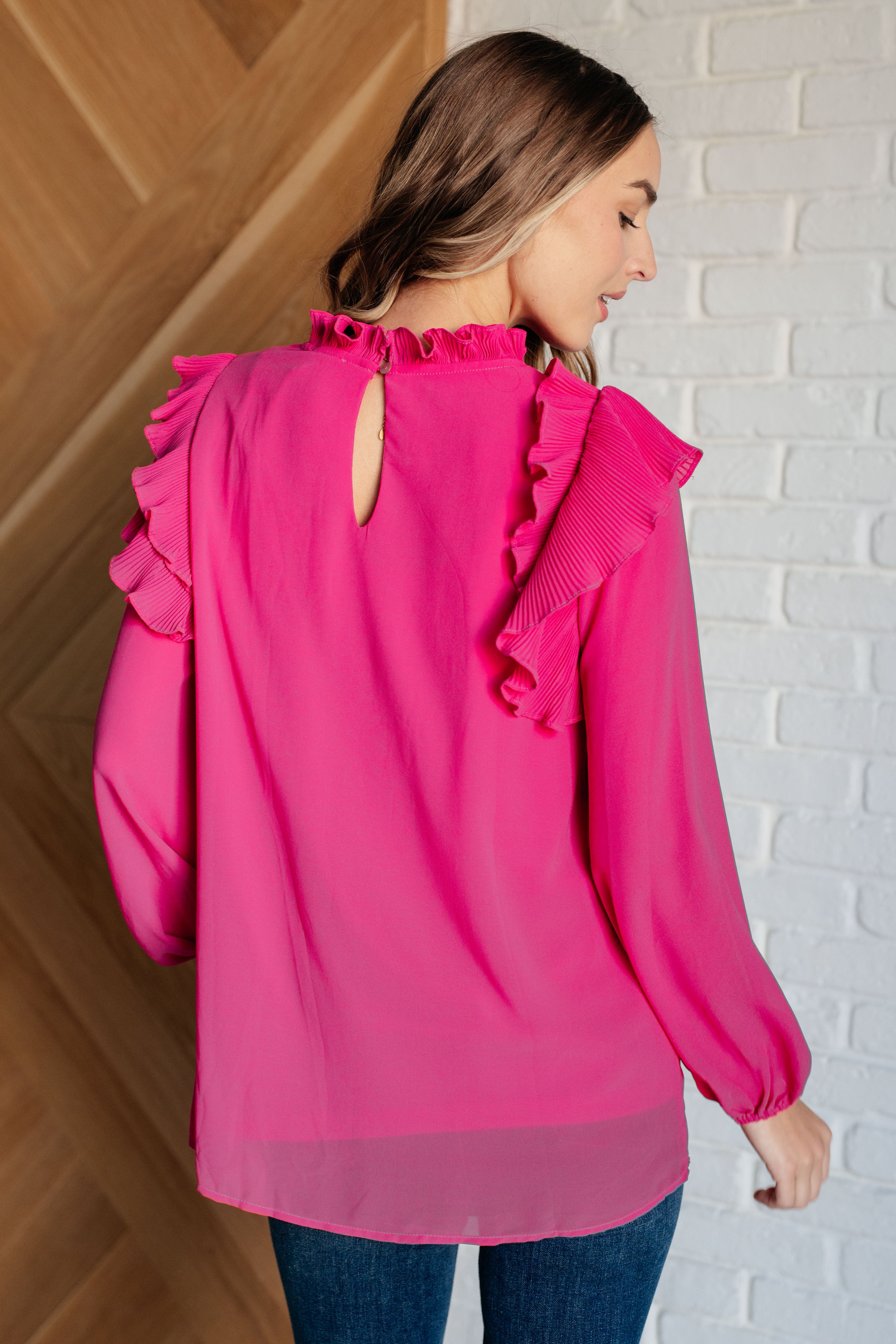 My Good Graces Ruffled Top - Charming Charlie
