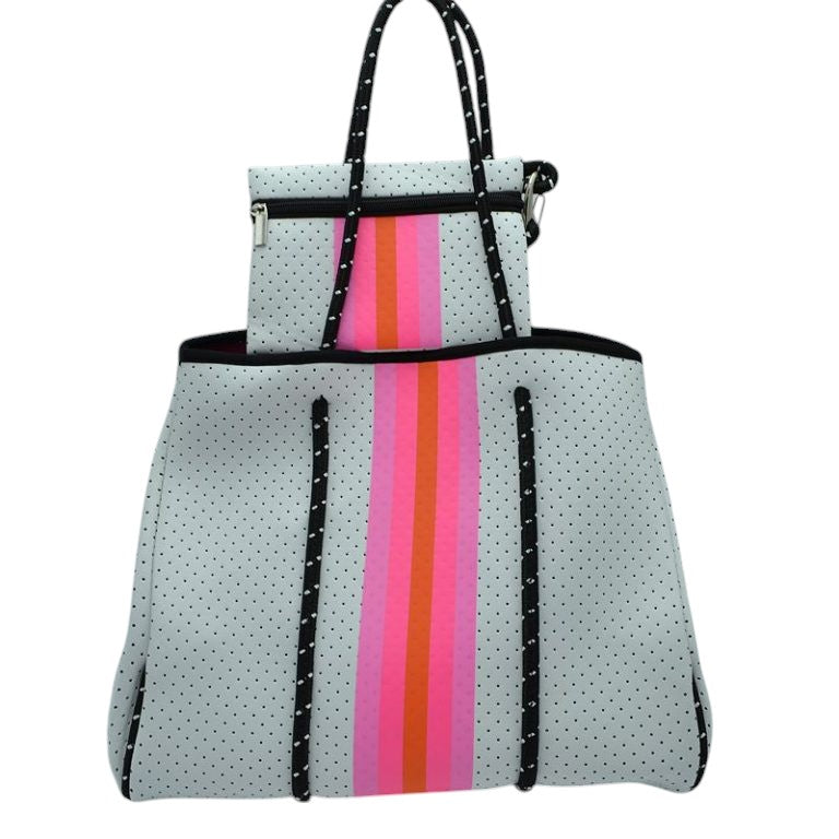Multi Stylish Neoprene Tote Bag with Purse, Add something special to your outfit! It comes with a useful pouch that will help you to keep your daily handy items on the go. This fashionable bag will be your new favorite accessory. Ideal for parties, events, & holidays, pair these tote bags with any ensemble for a polished look. Versatile enough for carrying through the week. Ultra lightweight to carry around all day.