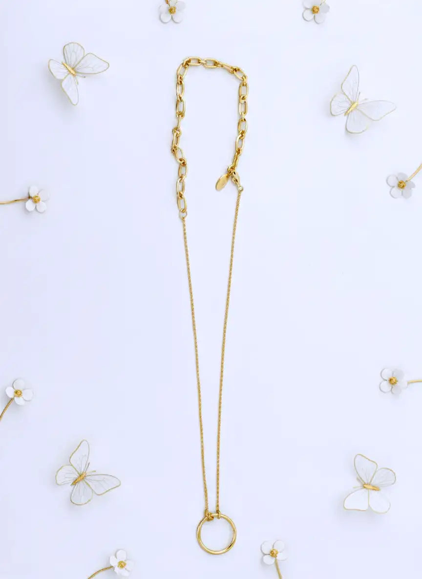 Dainty Gold Loop Necklace - Charming Charlie