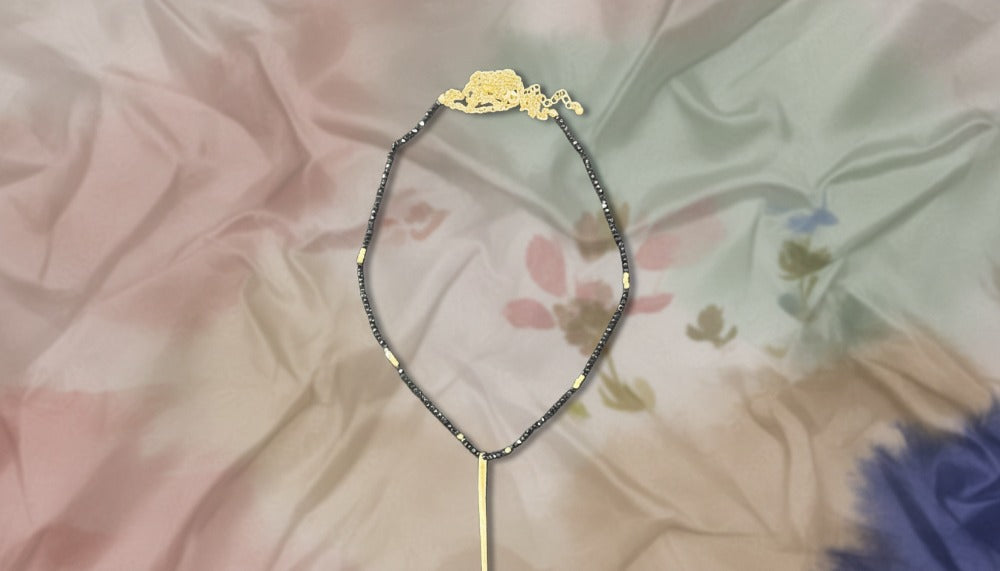 Black Crystal & Gold Accent Necklace - Charming Charlie