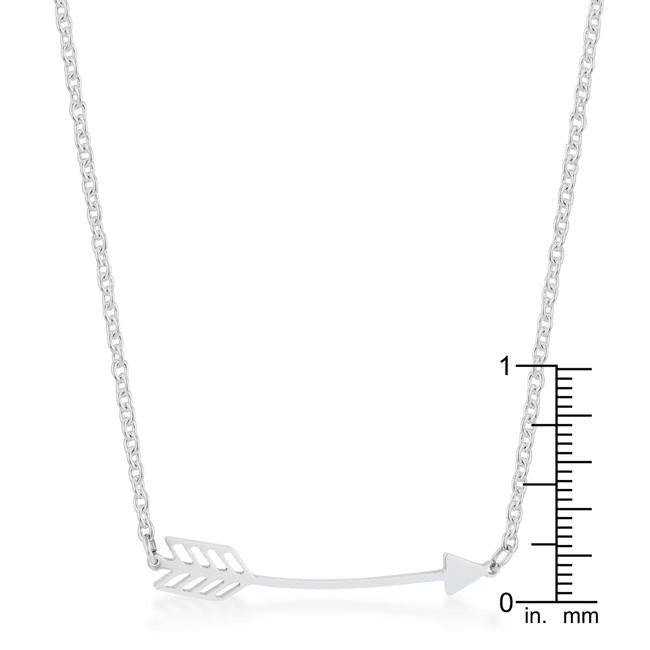 Arianna Rhodium Stainless Steel Arrow Necklace - Charming Charlie