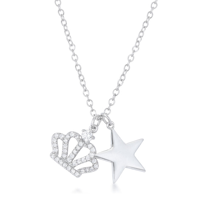 Vanessa Crown & Star Charm 0.4 ct Pendant - Charming Charlie