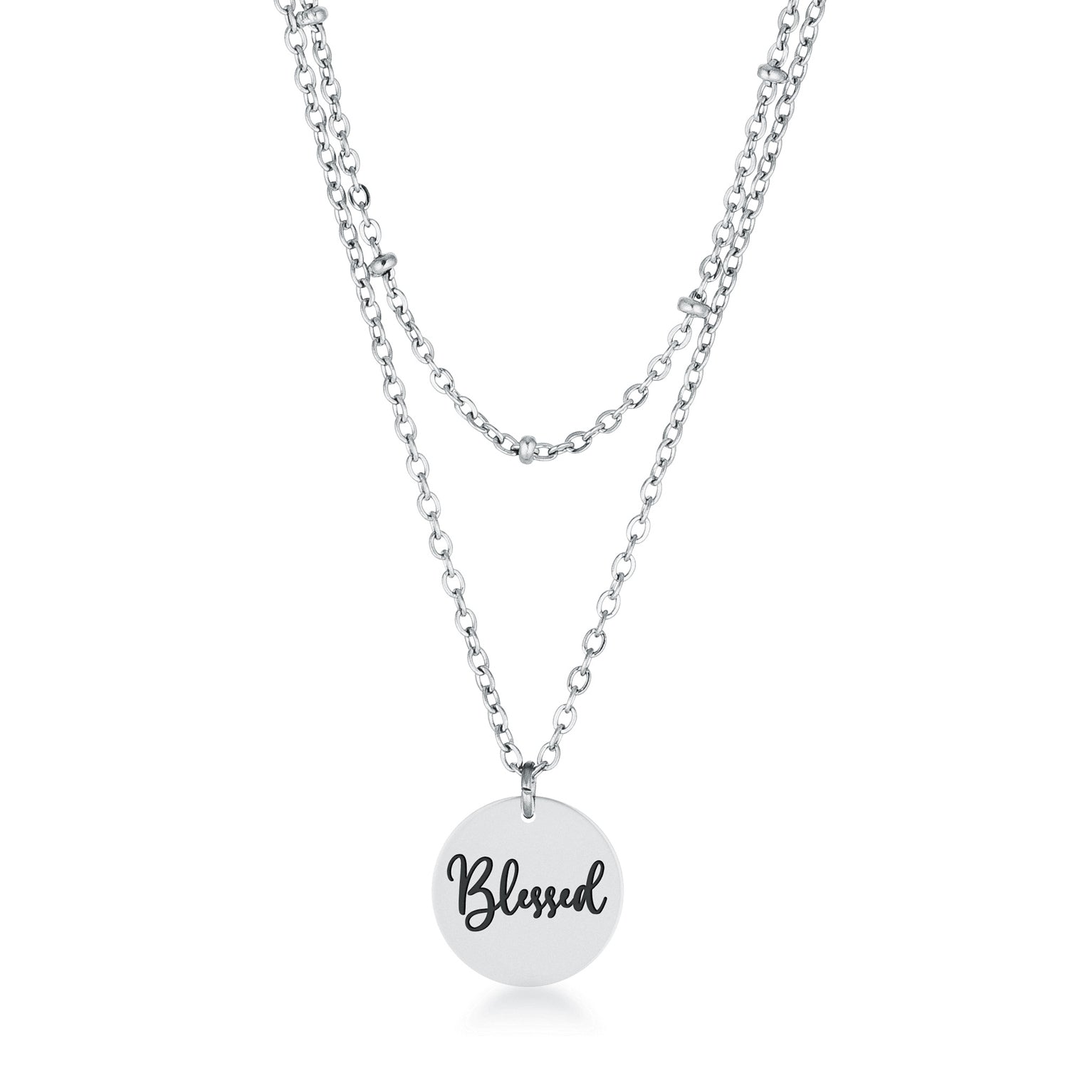 Delicate Stainless Steel Blessed Necklace - Charming Charlie