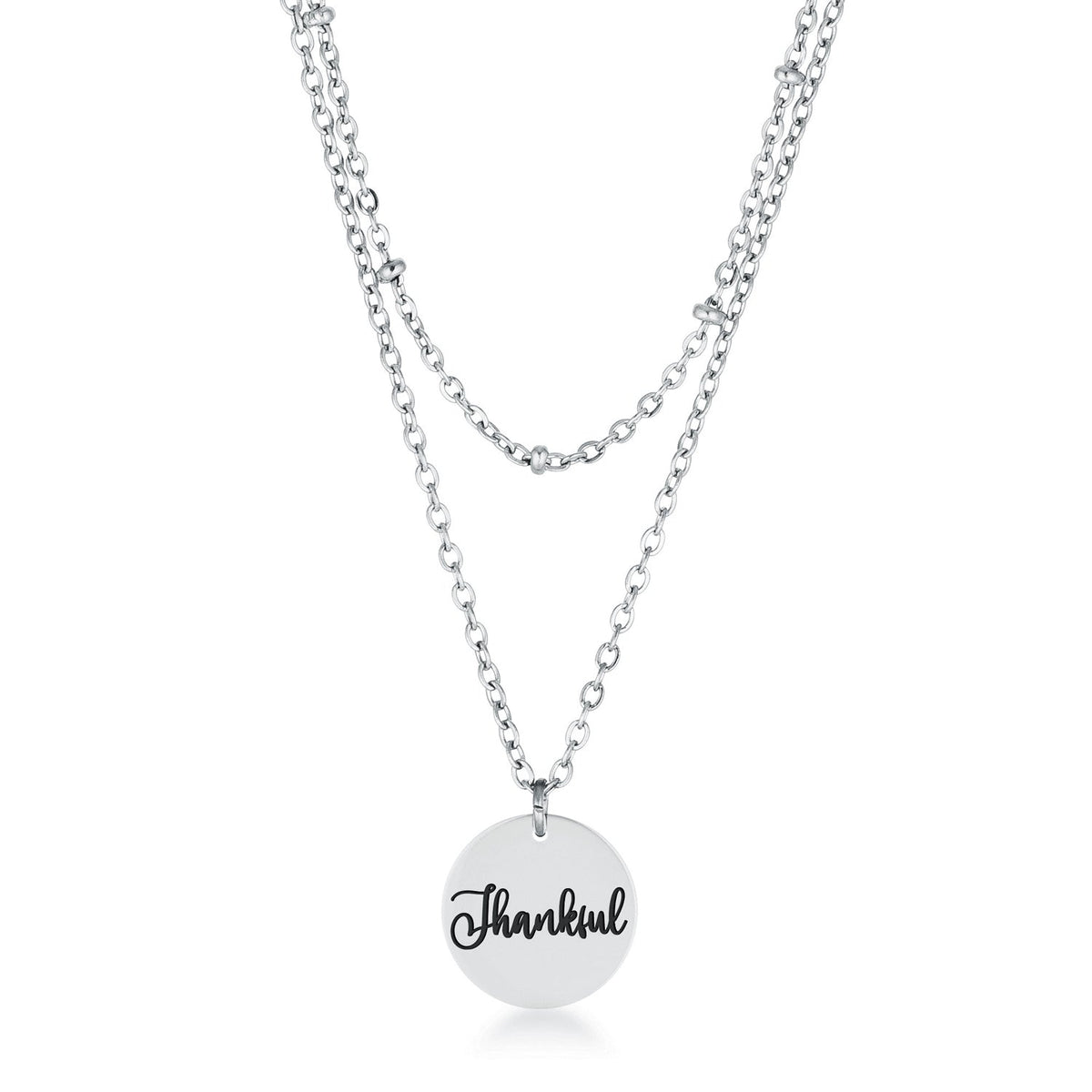 Delicate Stainless Steel Thankful Necklace - Charming Charlie