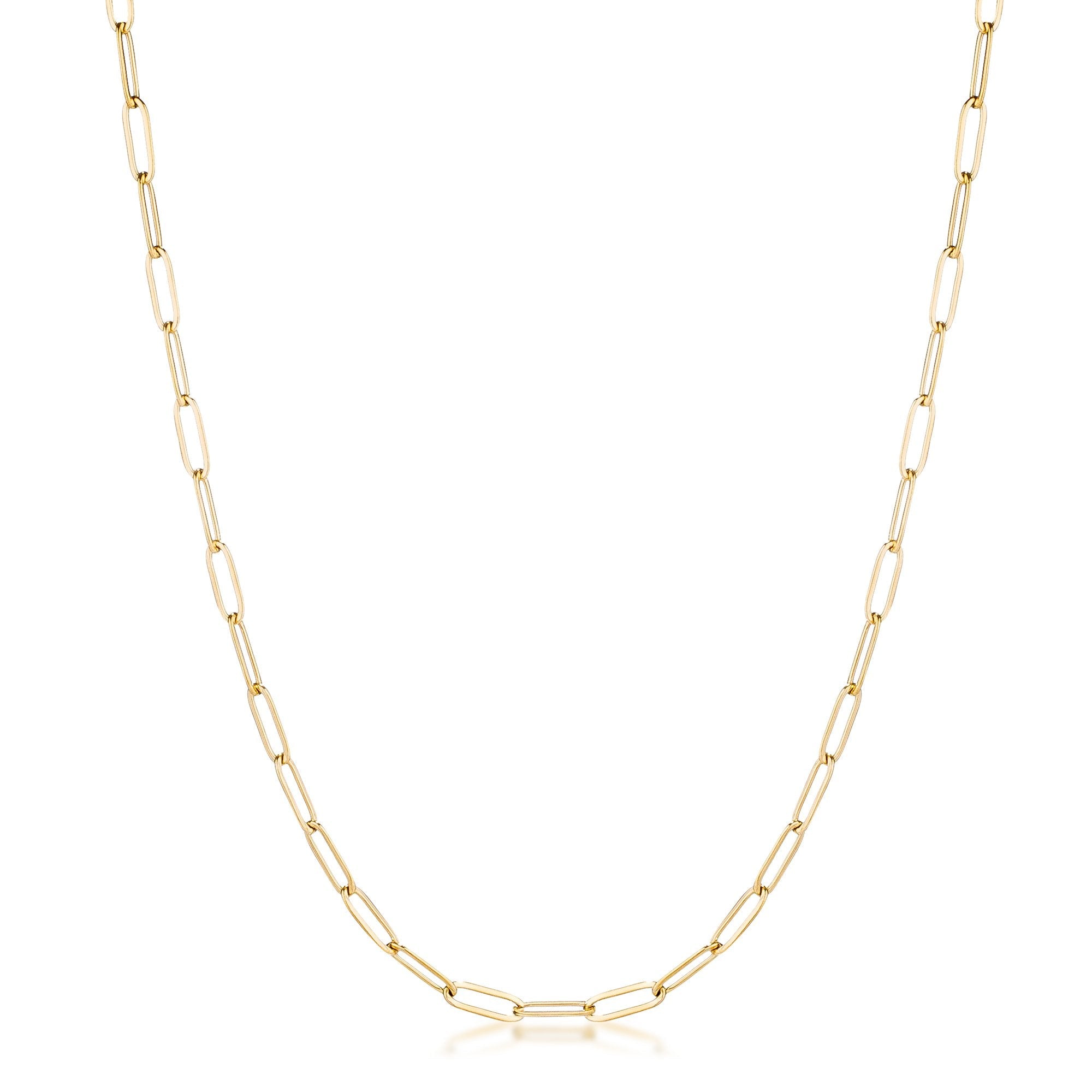 16 Gold Plated Linked Petite Paperclip Chain Necklace - Charming Charlie
