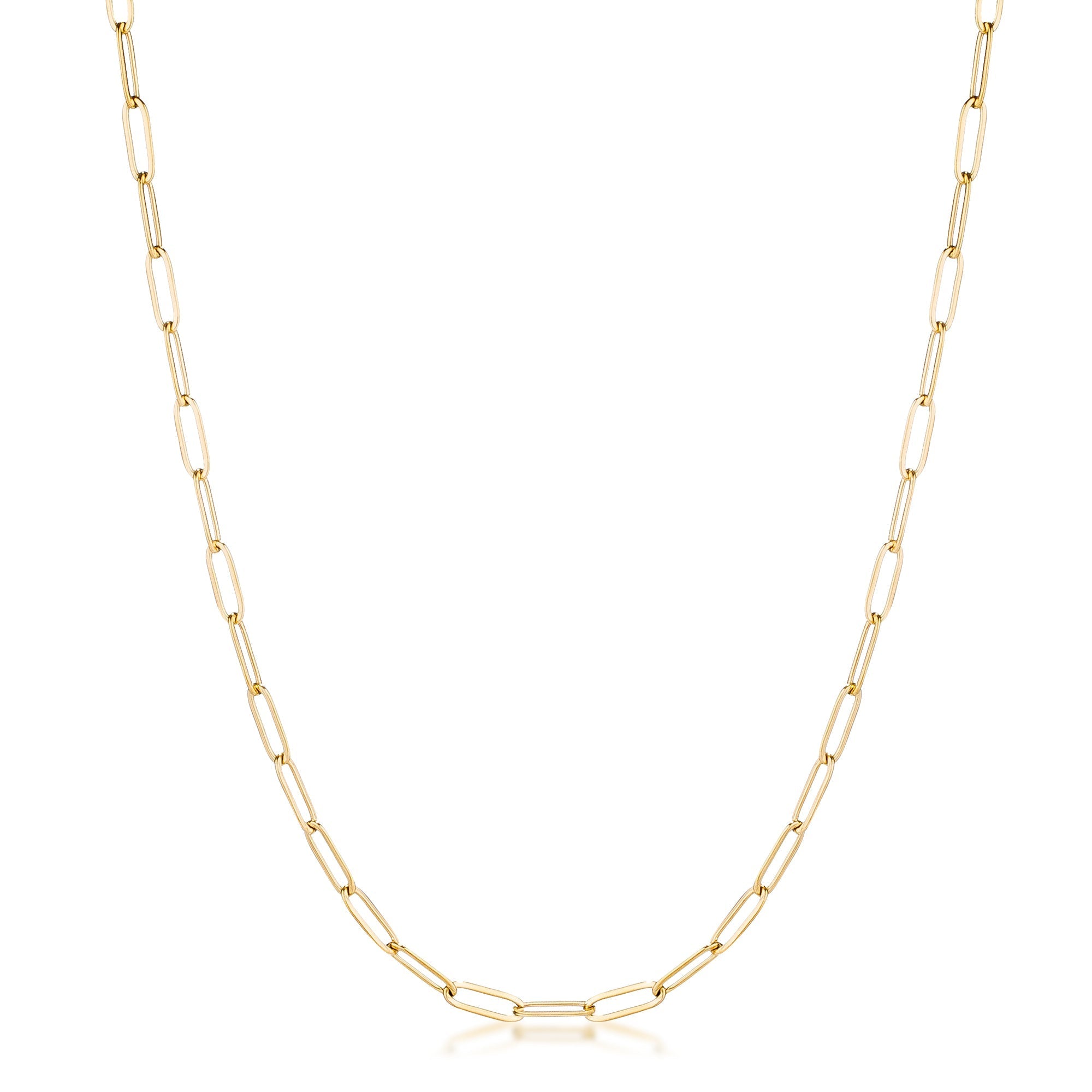 16 Gold Plated Linked Mid Size Paperclip Chain Necklace - Charming Charlie