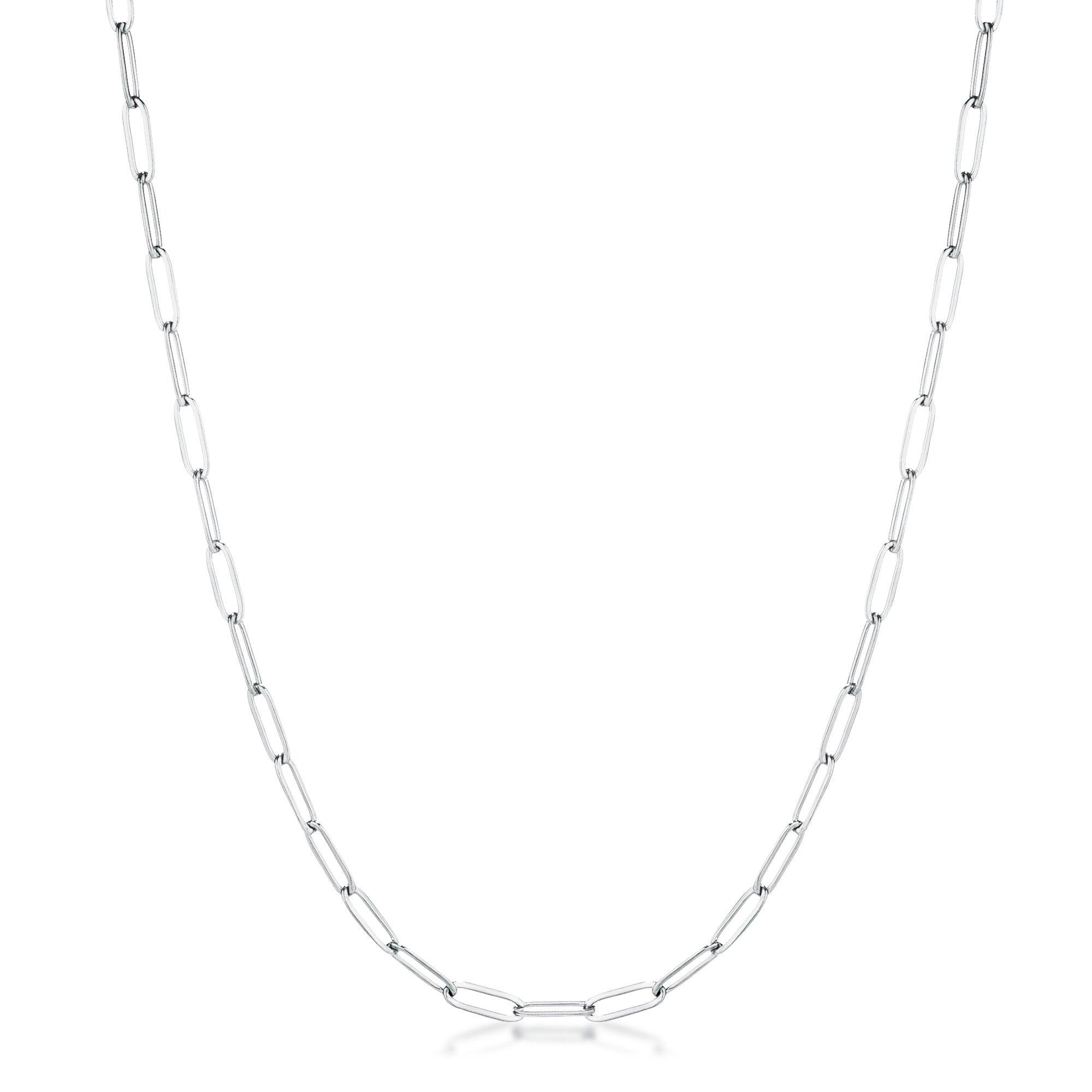16 Rhodium Plated Linked Petite Paperclip Chain Necklace - Charming Charlie