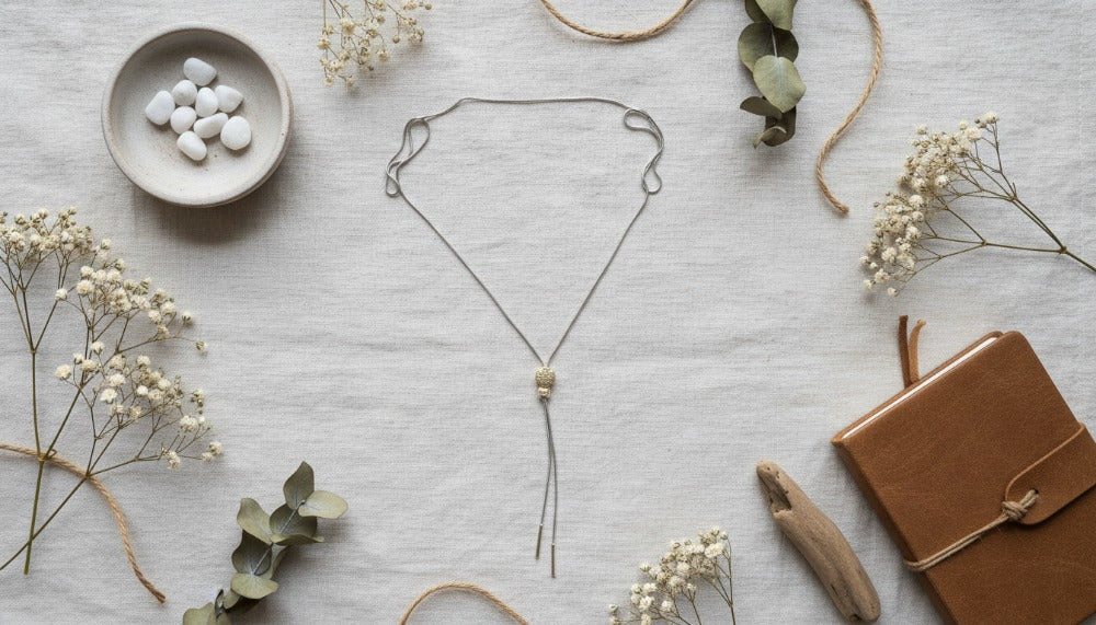 Adjustable Necklace with Rustic Styling and Botanical Accents - Charming Charlie