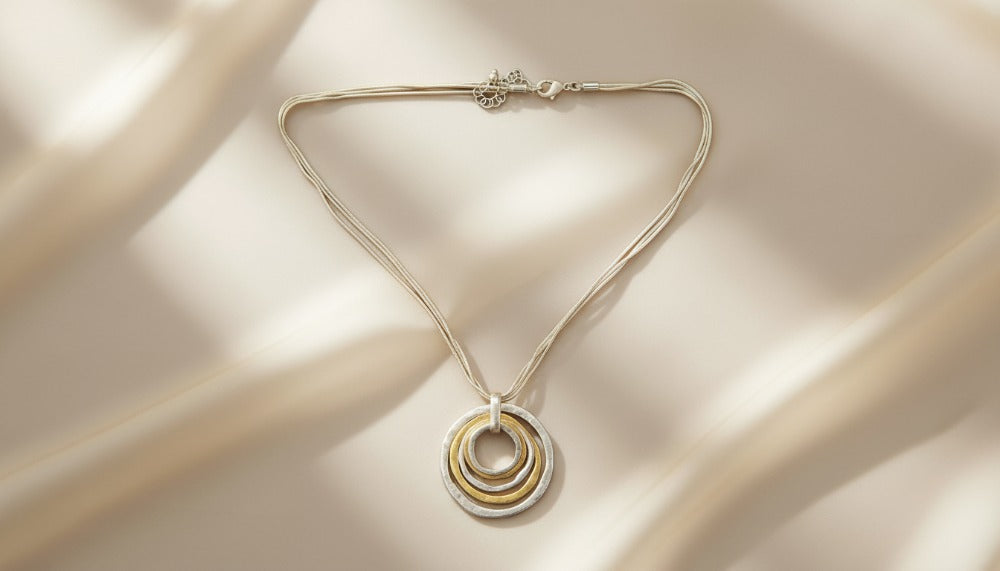 Dual-Tone Rings Necklace - Charming Charlie