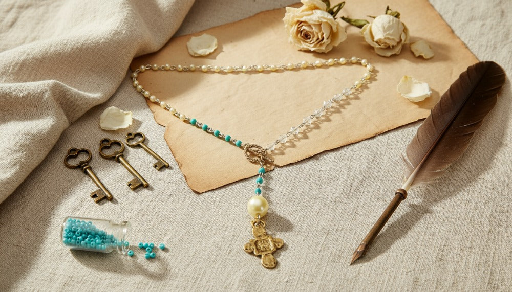 Pearl Beaded with Gold Accent Necklace - Charming Charlie