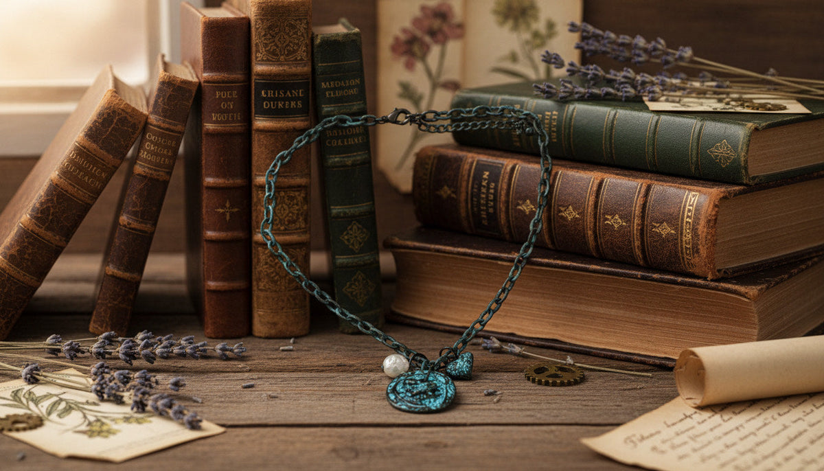 Gothic Steampunk Gunmetal Charm Choker Necklace - Charming Charlie