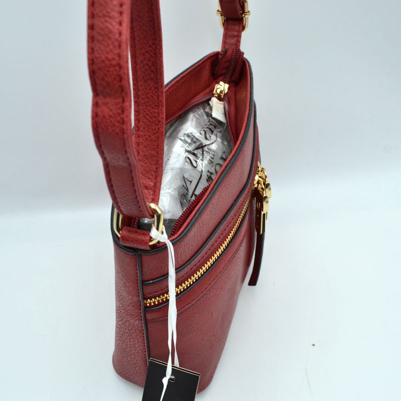 Zipper Detail Women’s Crossbody Soft Faux Leather Bag - Crossbody Bags