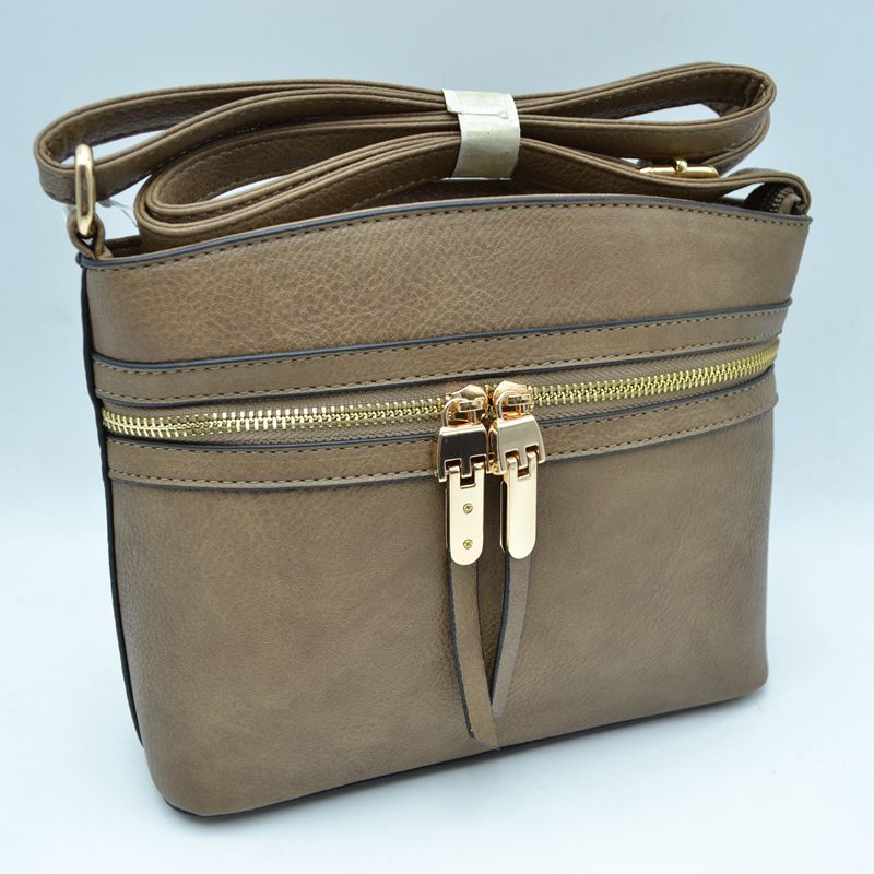 Zipper Detail Women's Crossbody Soft Faux Leather Bag - Charming Charlie