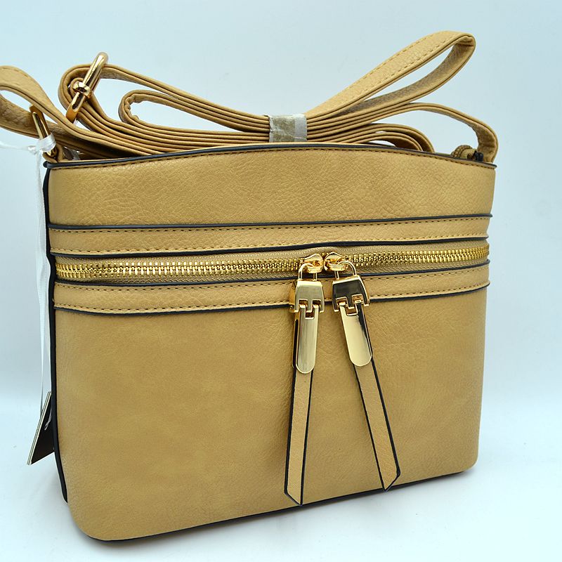 Zipper Detail Women’s Crossbody Soft Faux Leather Bag - Crossbody Bags