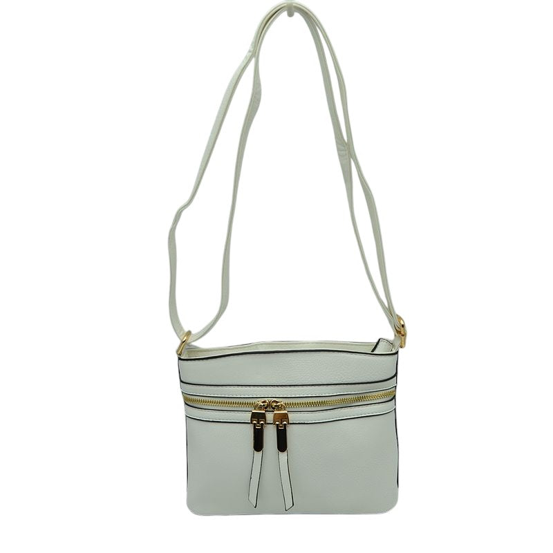 Zipper Detail Women's Crossbody Soft Faux Leather Bag - Charming Charlie