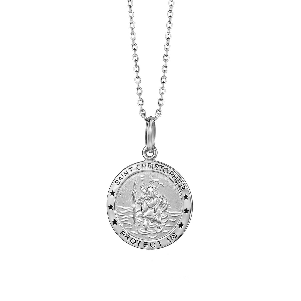GL Creations- Sterling Silver Round St Christopher Pendant - Charming Charlie