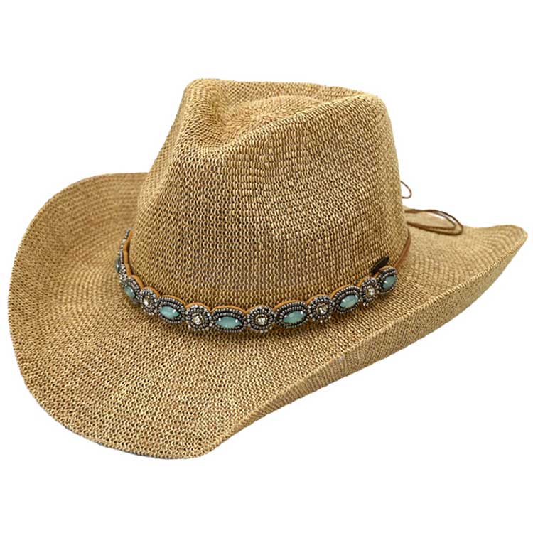 Natural C.C Rhinestone Jewel Charm Trim Cowboy Hat, get ready with this rhinestone cowboy hat to receive the best compliments on any special occasion. It looks so pretty, bright, and elegant on any special occasion. These cowboy hats are perfect for parties, Evenings, brides, bridal parties, and any other special occasion.
