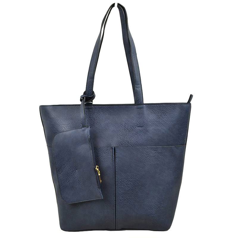 Navy 3 In 1 Large Soft Leather Women's Tote Handbags, There's spacious and soft leather tote offers triple the styling options. Featuring a spacious profile and a removable pouch makes it an amazing everyday go-to bag. Spacious enough for carrying any and all of your outgoing essentials. The straps helps carrying this shoulder bag comfortably. Perfect as a beach bag to carry foods, drinks, big beach blanket, towels, swimsuit, toys, flip flops, sun screen and more.