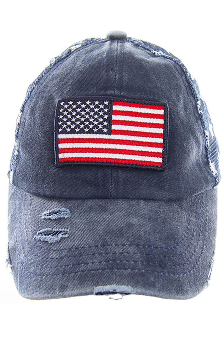 Navy C.C American Flag Baseball Cap is perfect for showing off your patriotic pride while staying protected from the sun. The classic design features the American flag, making it a stylish and meaningful accessory for any outdoor event. Made with high-quality materials, this cap is comfortable and durable for long-term wear.