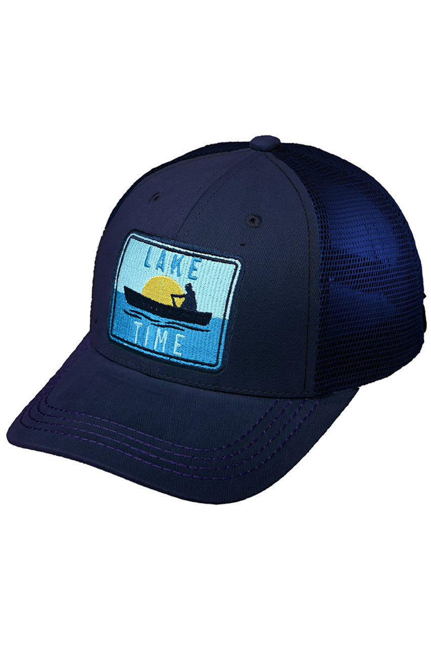 Navy C.C LAKE TIME Embroidery Patch Baseball Cap combines style and function with its embroidered patch design and comfortable fit. Made with high-quality materials, this cap is the perfect accessory for a day out on the lake or any outdoor activity. Keep the sun out of your eyes while staying on trend with this must-have cap.