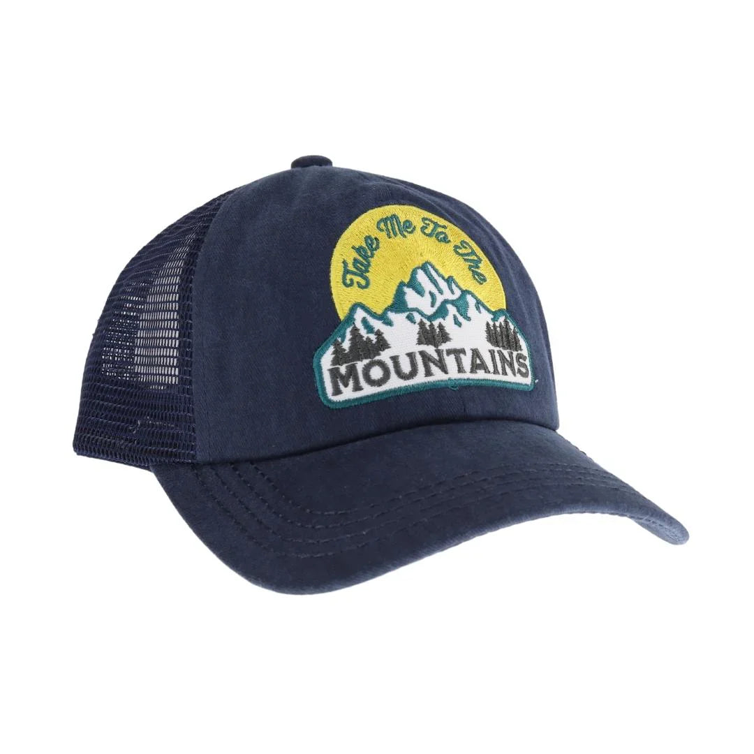 Navy C.C TAKE ME TO THE MOUNTAINS PATCH PONY CAP is the perfect accessory for any outdoor adventure. With its durable design and stylish mountain patch, this cap will keep you protected from the sun while showing off your love for the great outdoors. Stay comfortable and on-trend all day long.