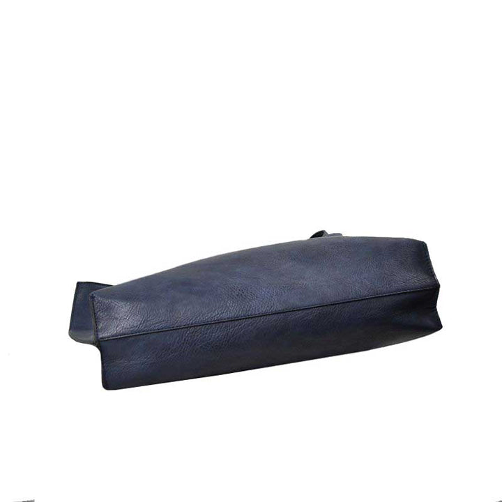 Navy Large Tote Reversible Shoulder Vegan Leather Tassel Handbag, High quality Vegan Leather is a luxurious and durable, Stay organized in style with this square-shaped shopper tote purse that is fully reversible for two contrasting interior and exterior solid colors. This vegan leather handbag includes an on-trend removable tassel embellishment. Guaranteed, This will be your go-to handbag.
